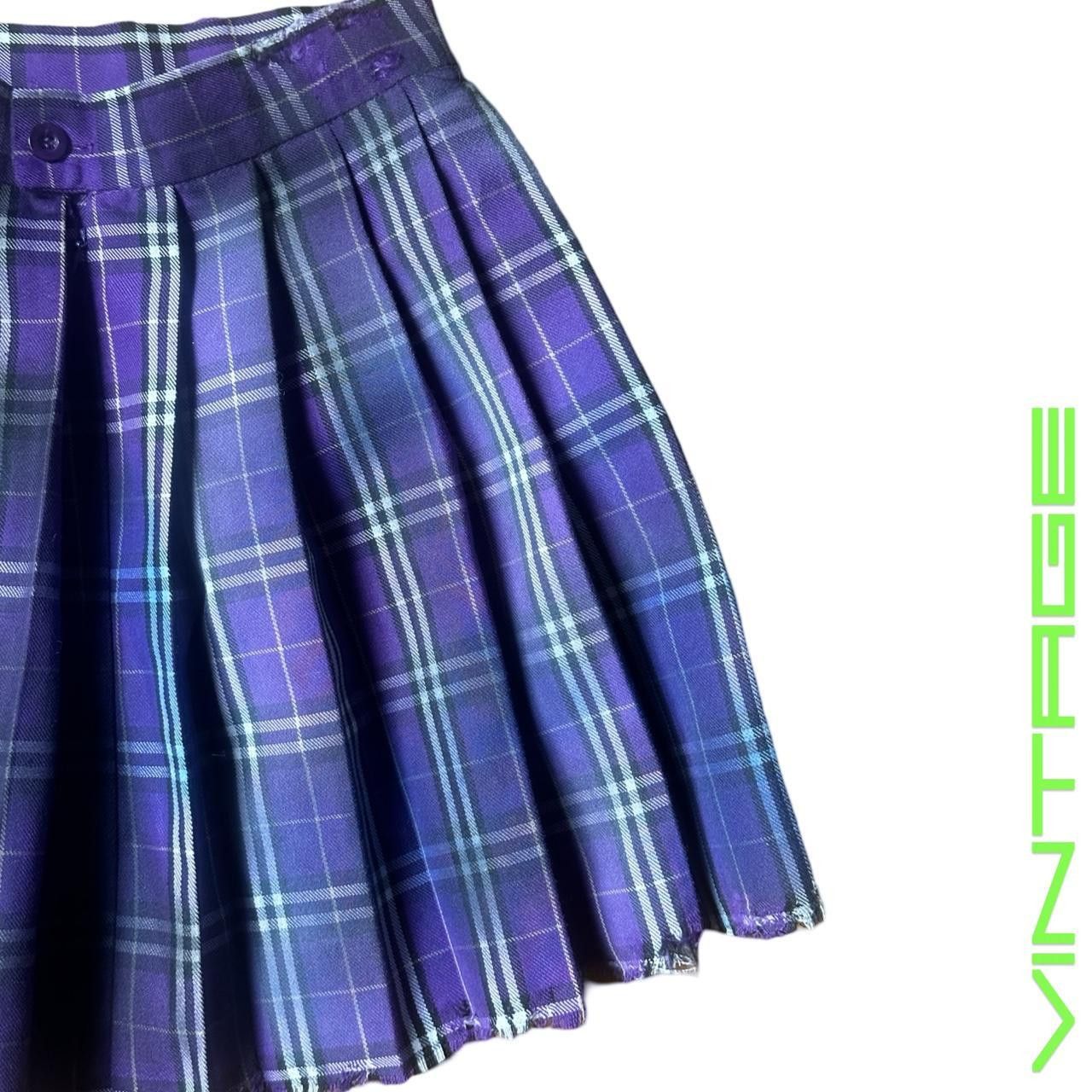 Other × Vintage ASTROBOI* Purple Tartan Schoolgirl Mini Skirt - Medium Size 24" / US 00 / IT 34 - 4 Thumbnail
