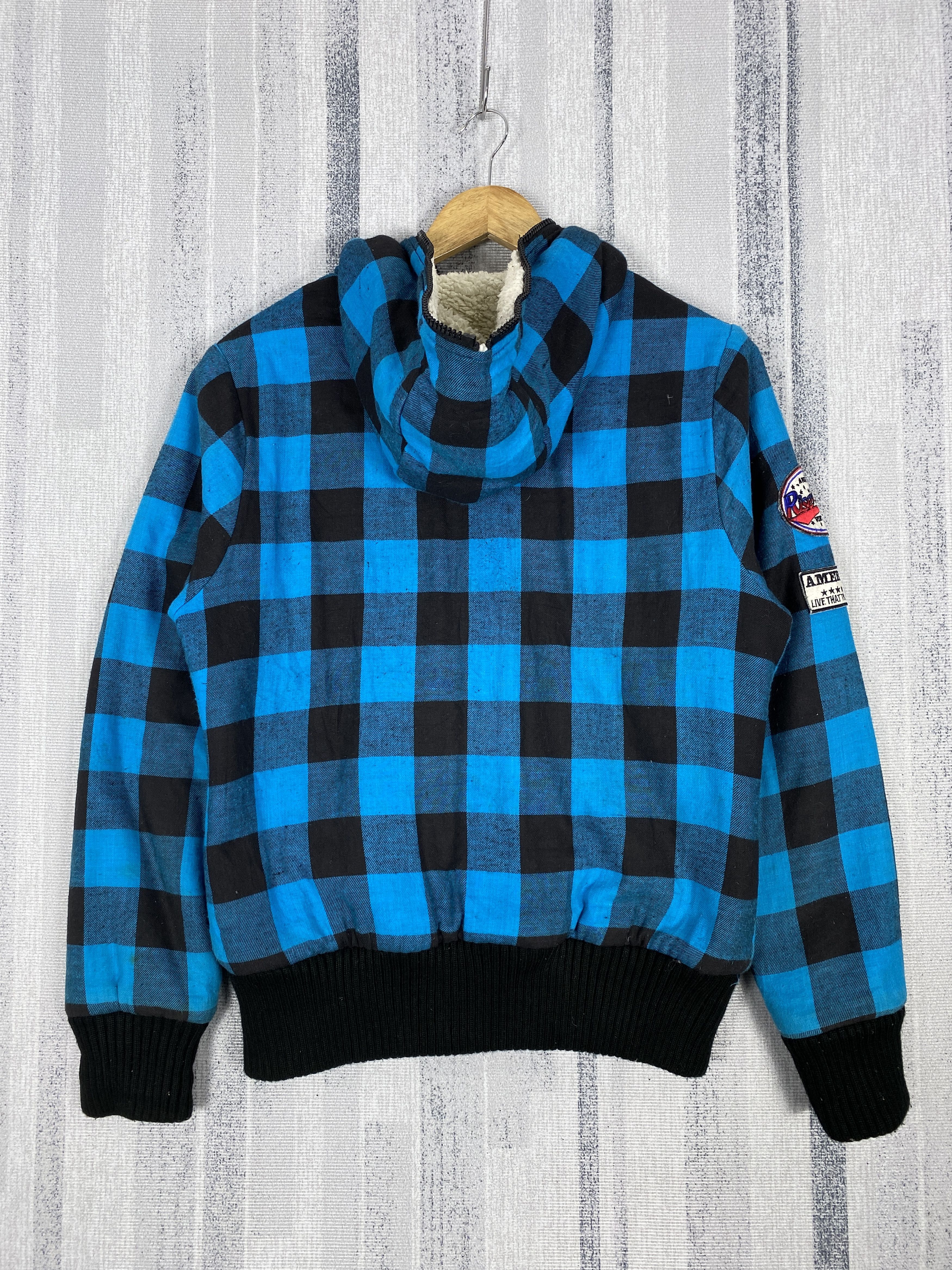 Designer Vintage American Checked Hoodie Reversible Jacket Size US S / EU 44-46 / 1 - 9 Thumbnail