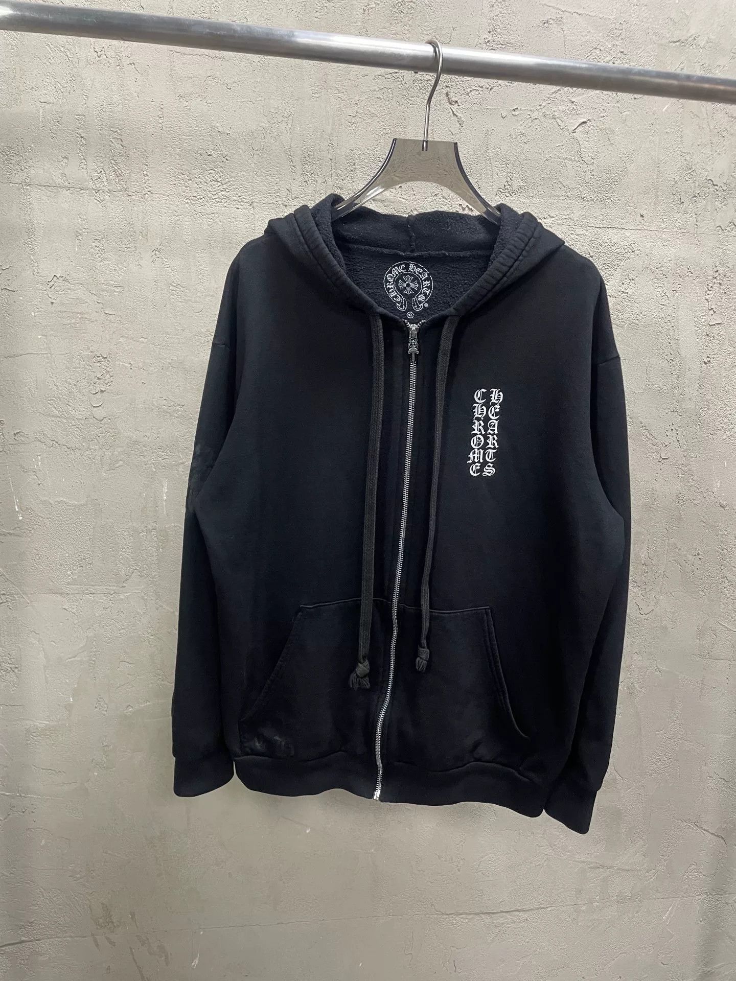 Chrome Hearts Chrome Hearts Black Hoodie with Silver Cross Zip Size US XL / EU 56 / 4 - 1 Thumbnail