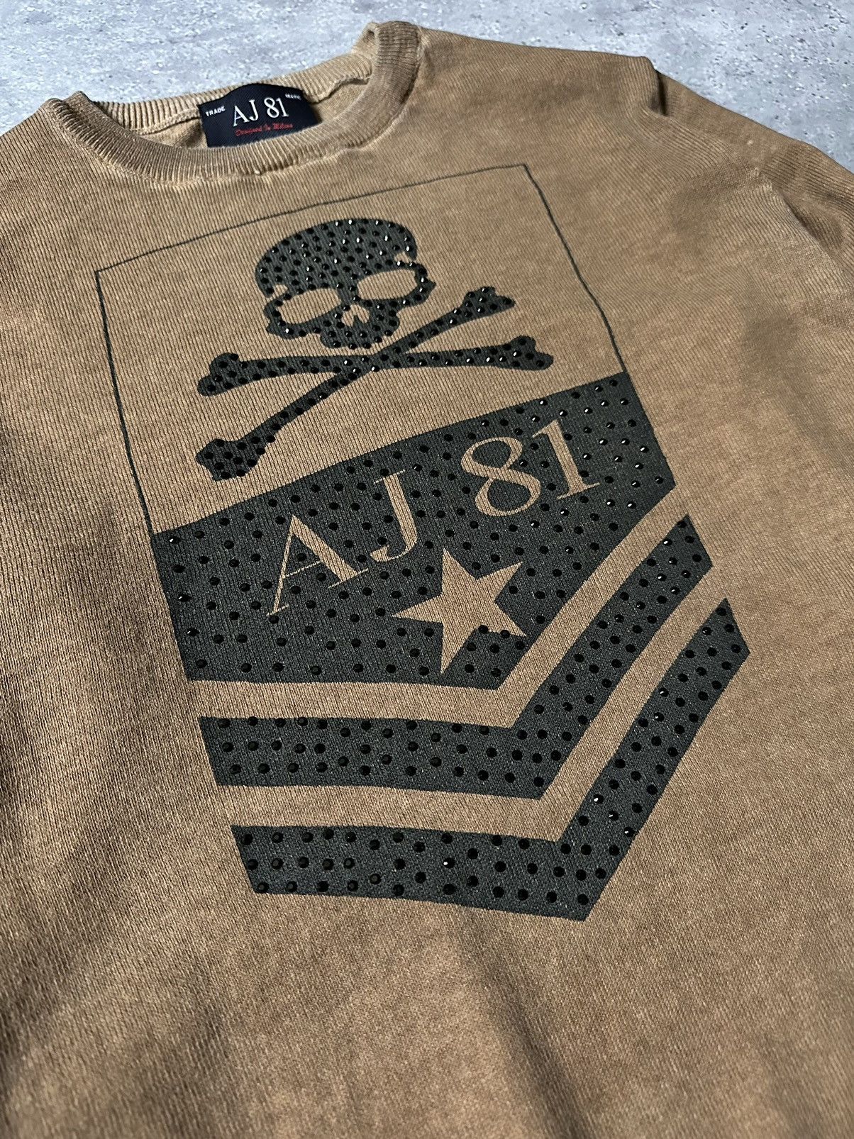 Armani × Emporio Armani × Giorgio Armani Armani Jeans 81 Skull Y2K Style Light Sweater Size US M / EU 48-50 / 2 - 5 Thumbnail