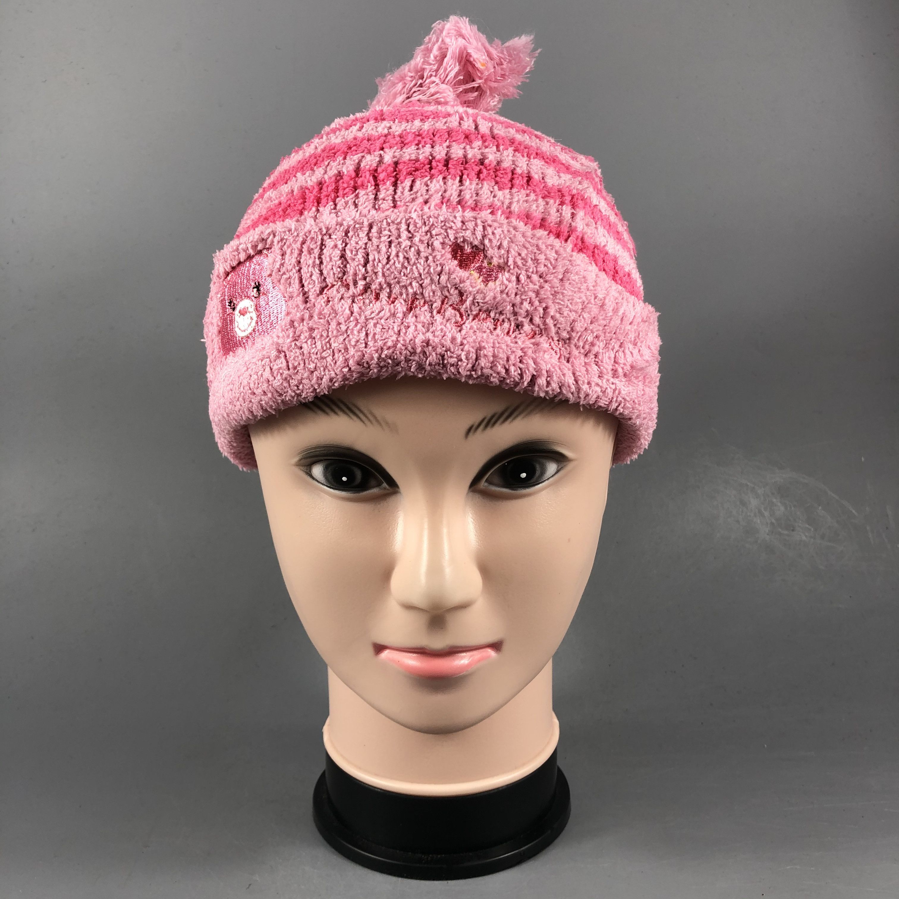 Japanese Brand Pink Care Bears Beanie Stripe Snow Cap Hat Size ONE SIZE - 1 Thumbnail