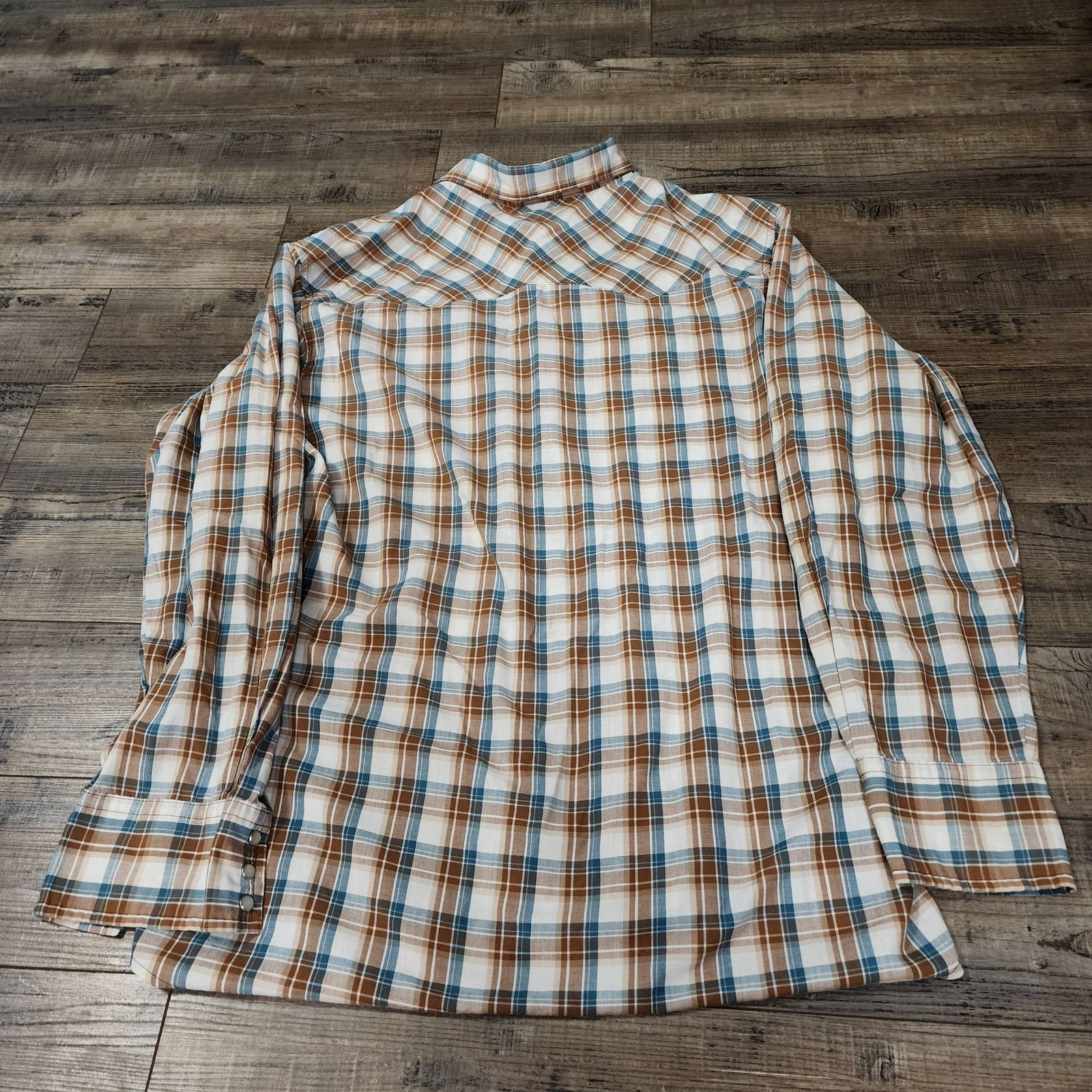 Wrangler Wrangler Wrancher long sleeve pearl snap shirt size XLT 2243 Size US XL / EU 56 / 4 - 6 Thumbnail