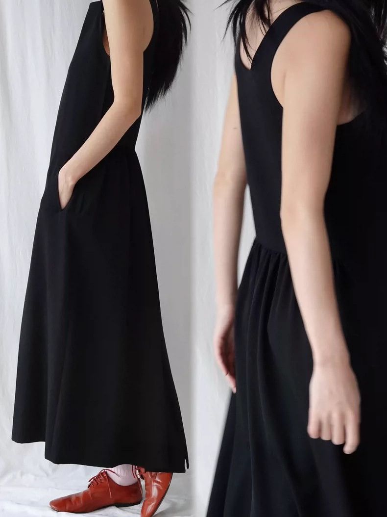 Yohji Yamamoto Yohji Yamamoto size 1 Cut square collar sleeveless dress 2 Size S / US 4 / IT 40 - 4 Thumbnail