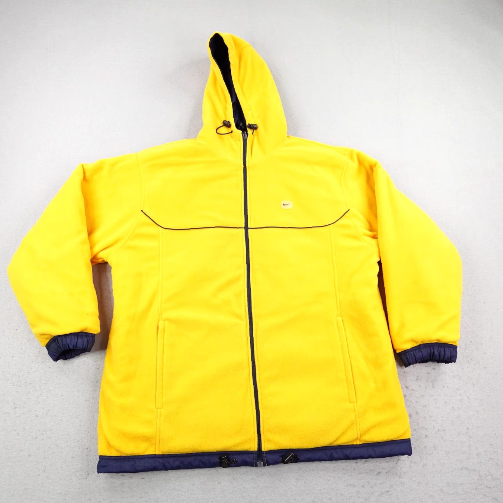 Nike VINTAGE Nike Jacket L Parka Reversible Hooded Windbreaker Fleece Blue Yellow Size US L / EU 52-54 / 3 - 5 Thumbnail