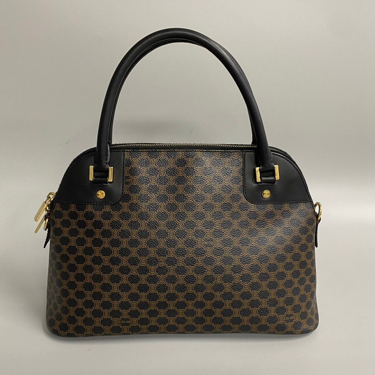 image of Celine Macadam Dome Bag in Black, Women's