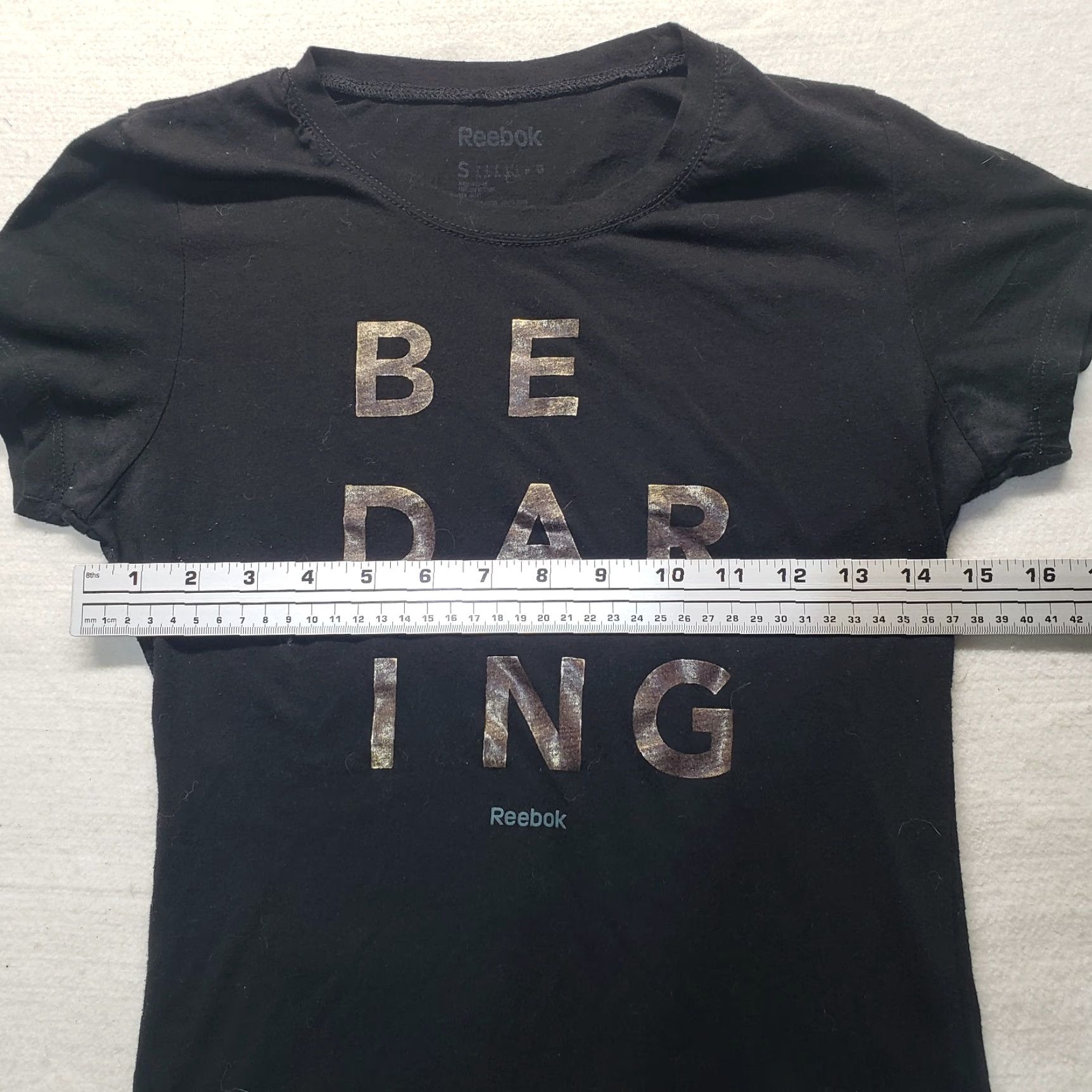 Reebok Reebok Shirt Women's Short Sleeve Be Daring Black Size S Small Adult Womens T-Shirt Crew Neck Athletic Size S / US 4 / IT 40 - 5 Thumbnail