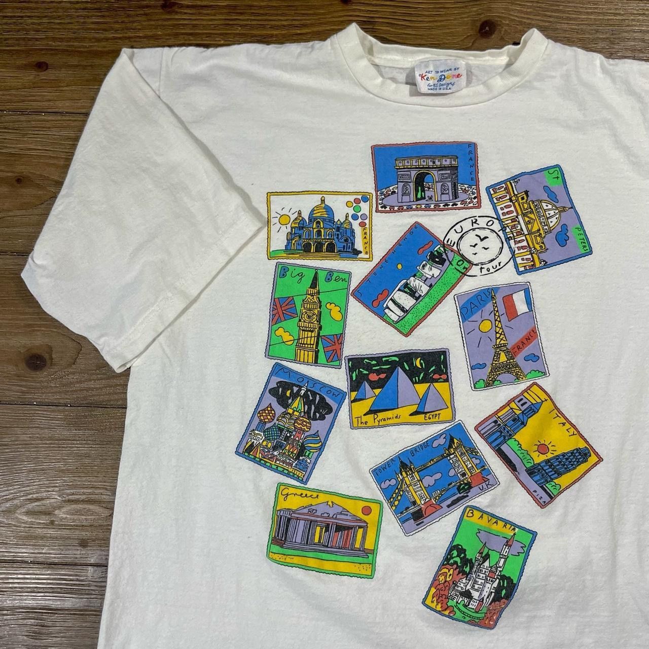 Vintage Vintage 90’s Europe on Tour Photos 3/4 Sleeve T-Shirt Size US XL / EU 56 / 4 - 2 Thumbnail