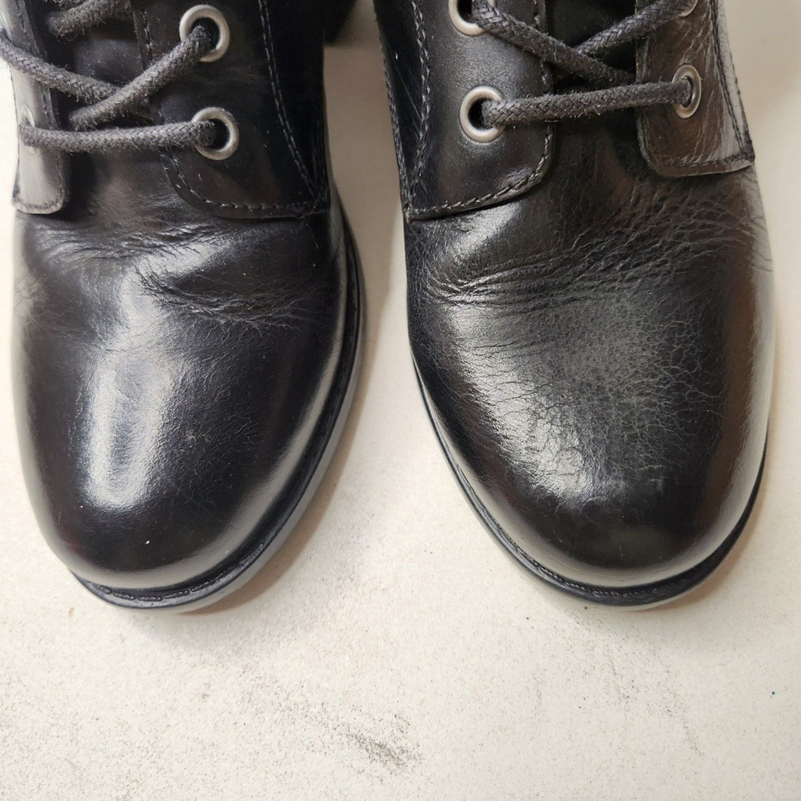 Patricia Nash Patricia Nash Black Sicily Lace Up Heeled Combat Booties 7.5 Size US 7.5 / IT 37.5 - 3 Thumbnail
