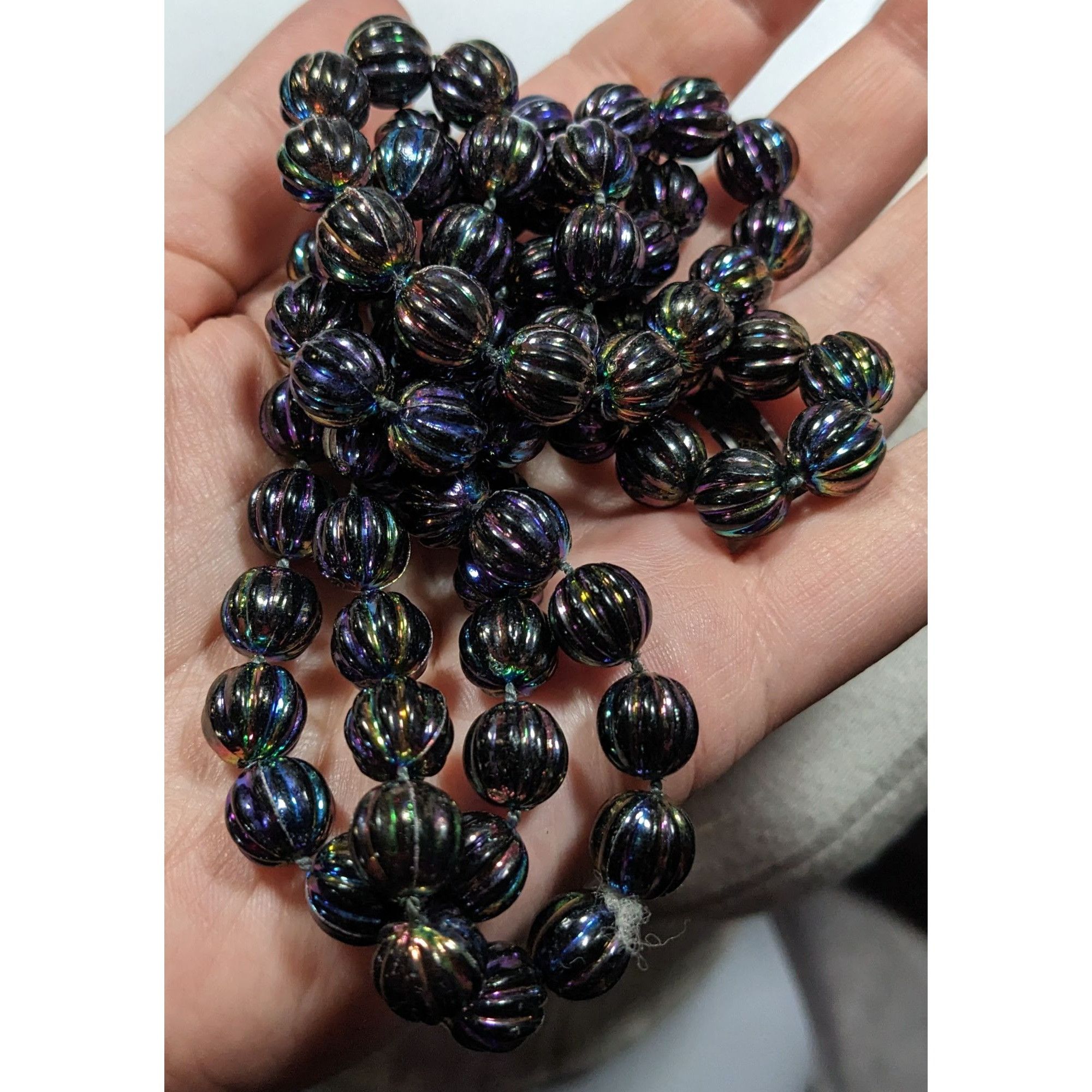 Other Mystical Oil Slick Black Plastic Beaded Necklace Size ONE SIZE - 4 Thumbnail