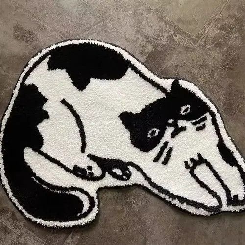 Handmade Design Soft Home Bedroom Cat Print Rug Carpet Size ONE SIZE - 3 Thumbnail