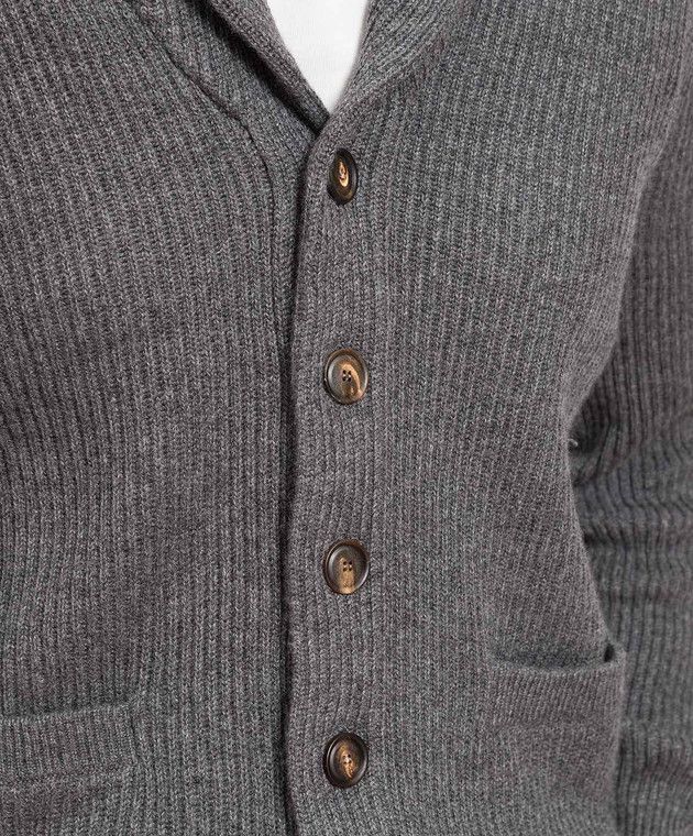 Brunello Cucinelli o1w1db10924 Cardigan in Dark Grey Size US XXL / EU 58 / 5 - 4 Thumbnail