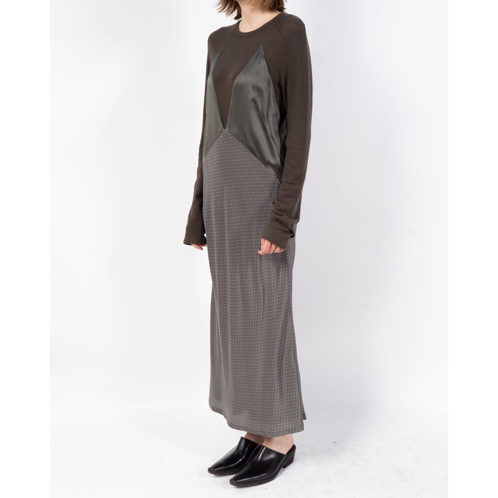 Haider Ackermann FW19 Mixed Fabric Dress Green Size S / US 4 / IT 40 - 2 Thumbnail
