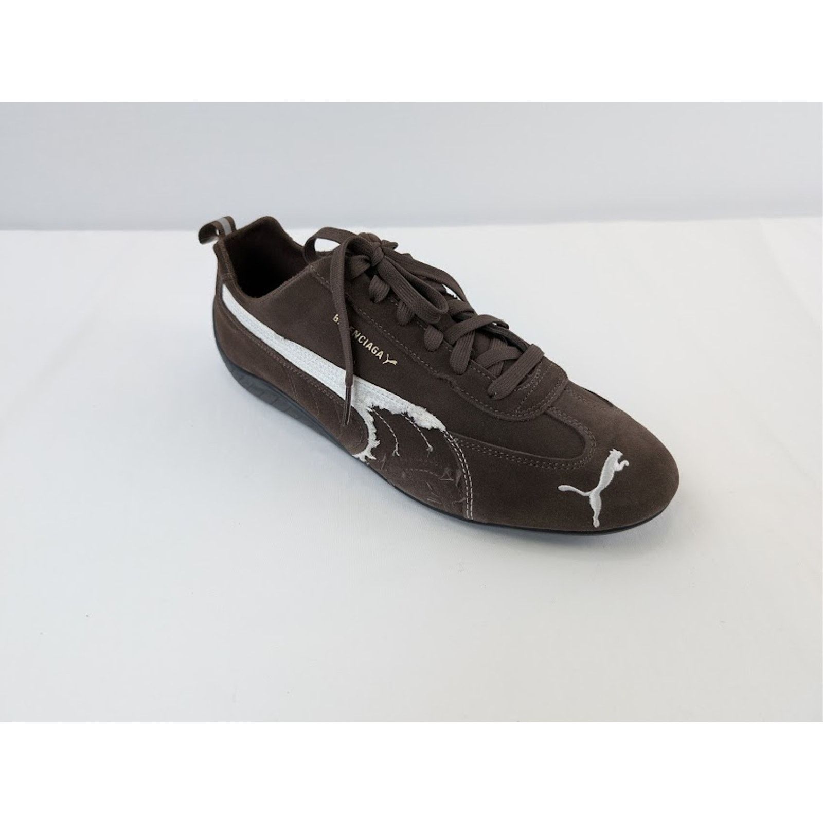 Balenciaga × Puma o1rshd1 Speedcat Destroyed Low Top Sneaker in Brown Size US 10 / EU 43 - 3 Thumbnail