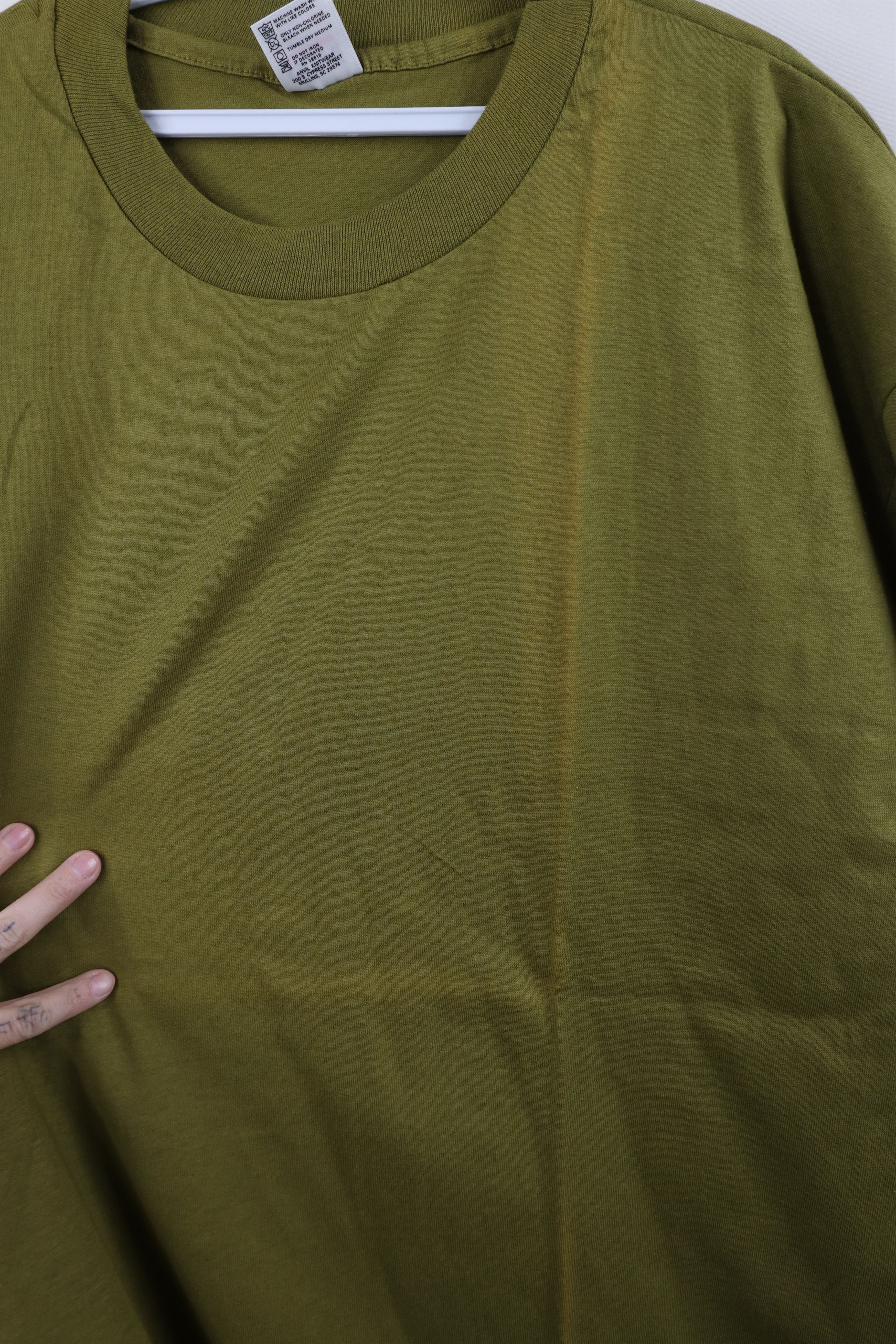 Vintage Vintage 90s Streetwear Blank Short Sleeve T-Shirt Green USA Size US XXL / EU 58 / 5 - 4 Thumbnail