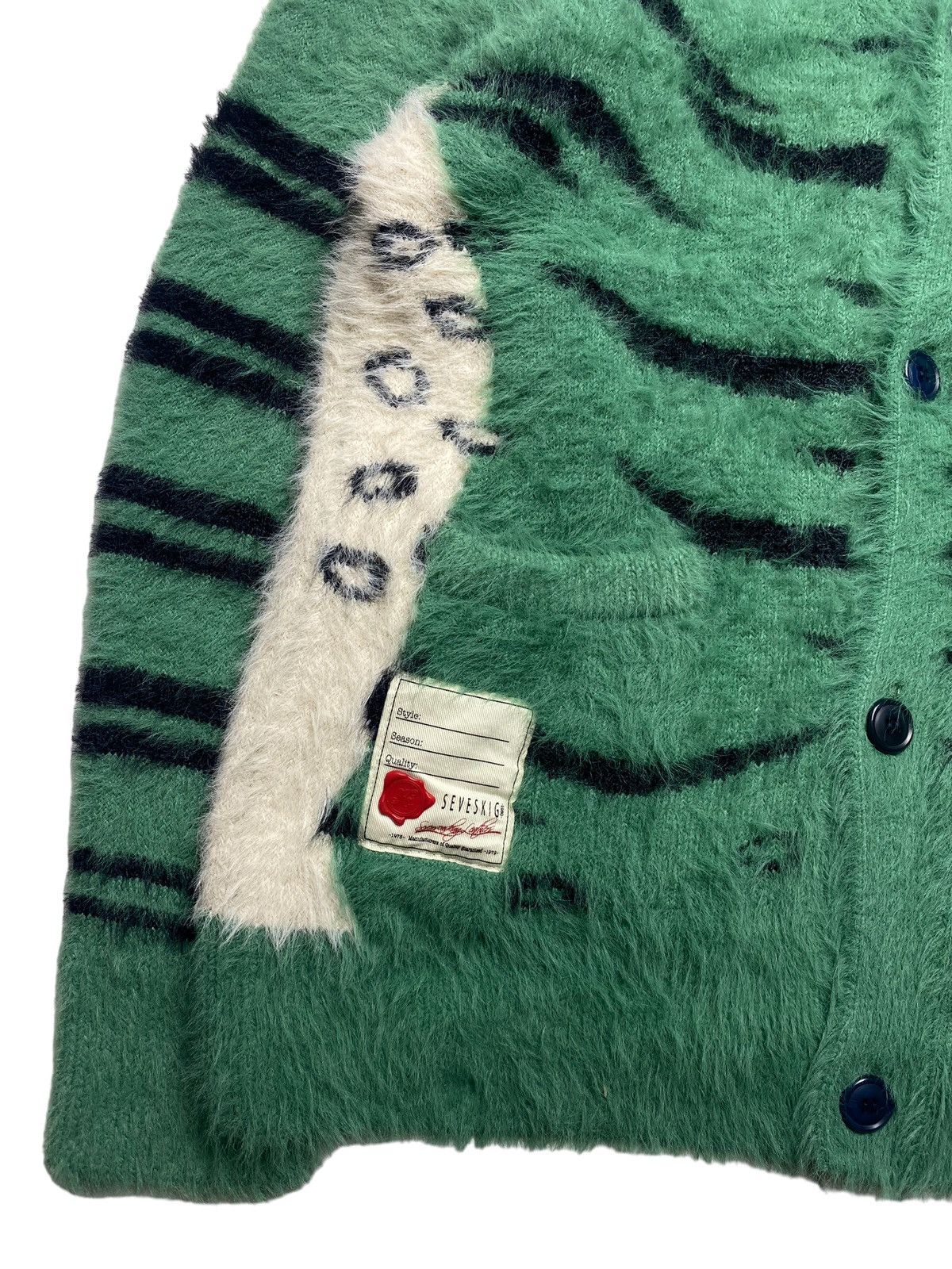 Japanese Brand Seveskig - Mohair Tiger Cardigan Sweater Size US L / EU 52-54 / 3 - 6 Thumbnail