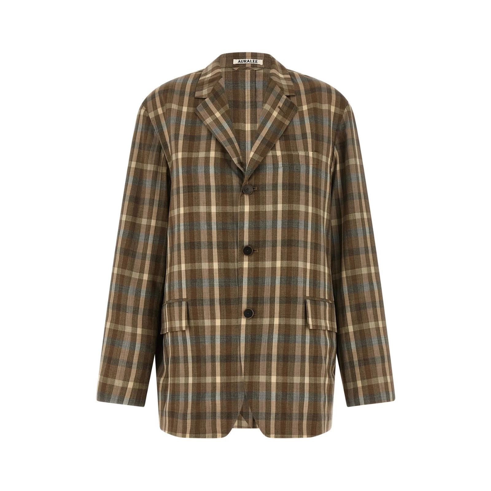Auralee Auralee Super 130 Check Brown Wool Blazer New & Authentic (W Size S / US 4 / IT 40 - 1 Thumbnail