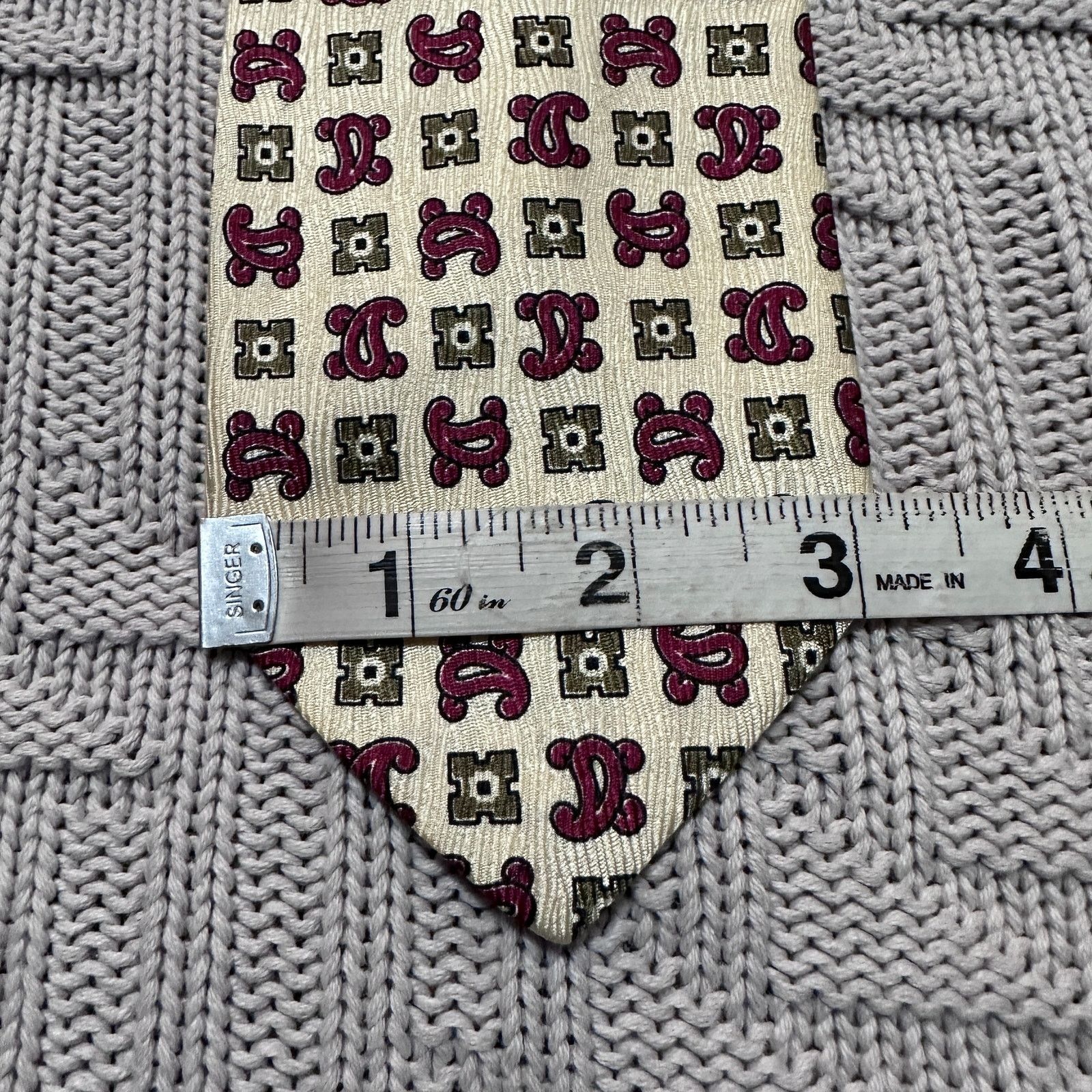 Alexander Julian Vintage Alexander Julian cream and red paisley silk tie Size ONE SIZE - 5 Thumbnail