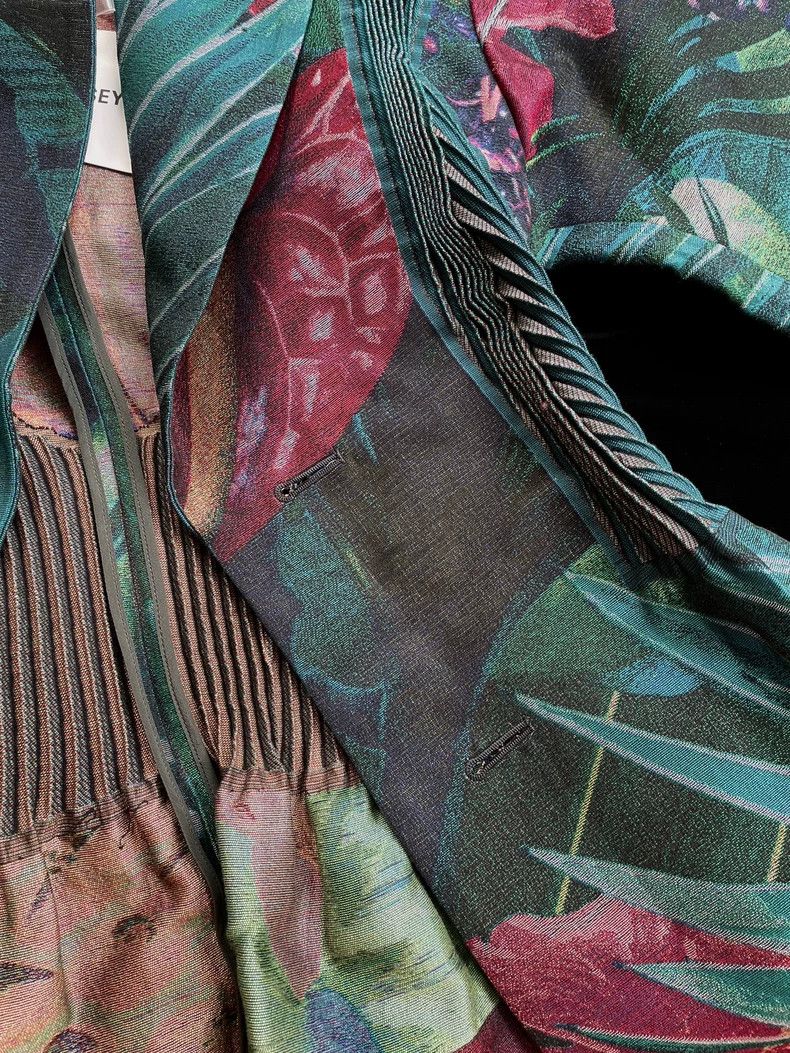 Issey Miyake Issey Miyake size:2 Blue-green main plant and floral coat Size M / US 6-8 / IT 42-44 - 4 Thumbnail