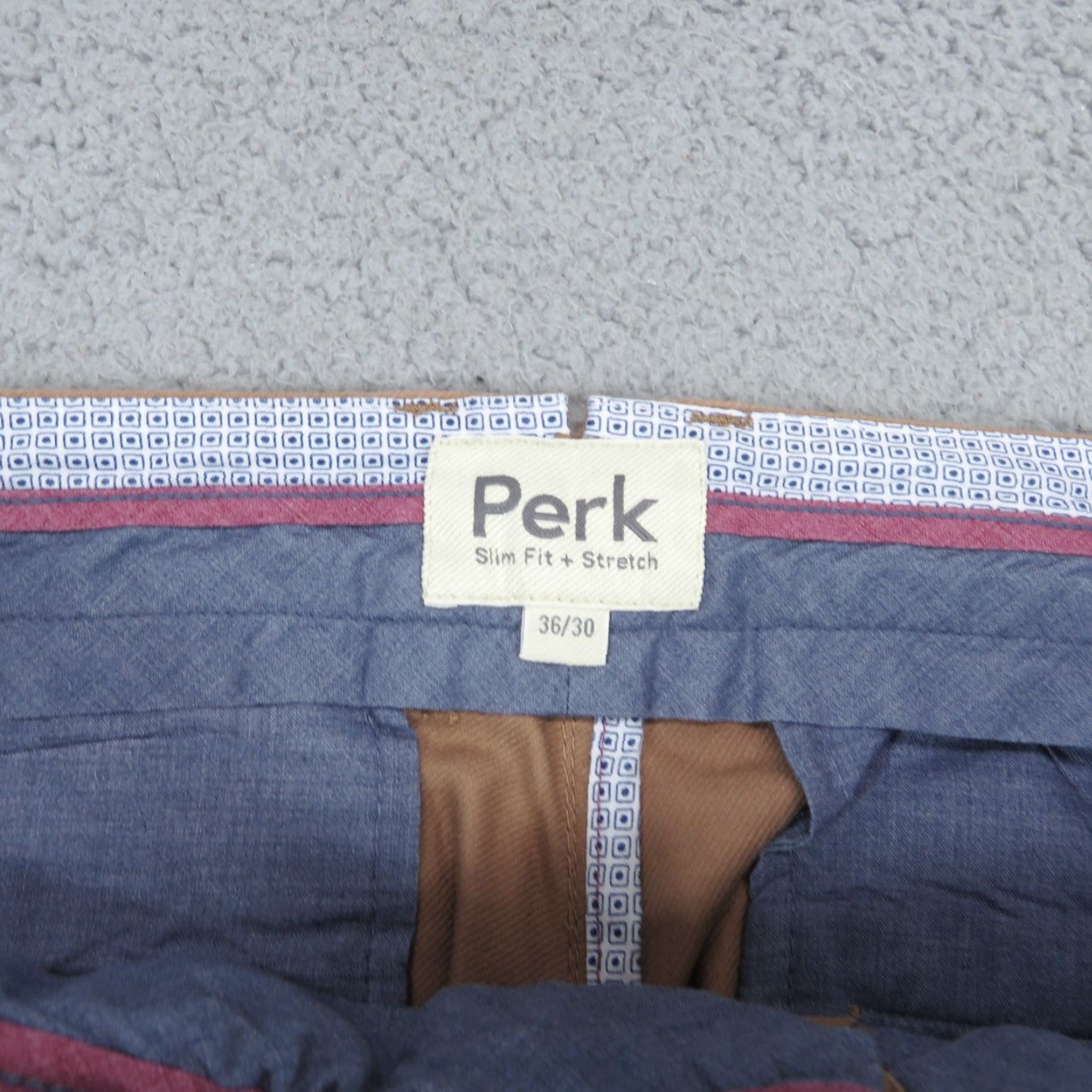 Vintage Perk Pants Men 36x30 Slim Fit Stretch Chino 5 Pocket Twill Brown 5-Pocket Design, Coin Pocket Straight Leg Casual Workwear Mens Regular Size 36 Size US 36 / EU 52 - 5 Thumbnail