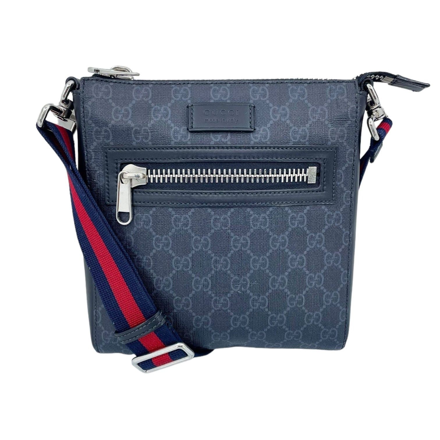 image of Gucci Messenger Bag GG Supreme Black Grey, Men's