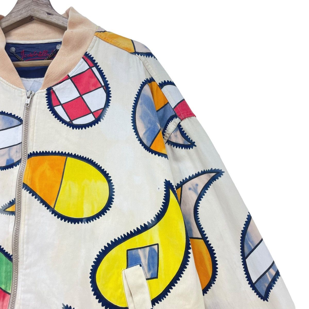 Jean Charles De Castelbajac × Vintage 💥Vtg Castelbajec Euro Paisley Nation Flag Bomber Jacket Size US XL / EU 56 / 4 - 4 Thumbnail