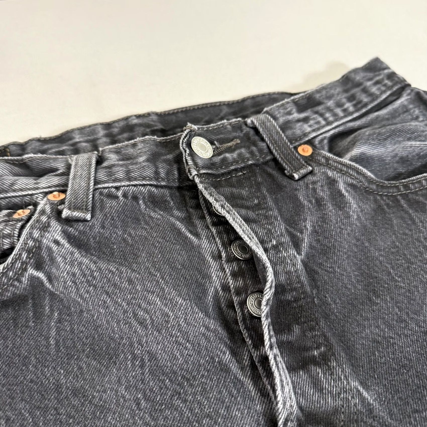 Levi's Levi's Jeans Mens 33x30 Black 501 Straight Fit Distressed Denim Pants Y2K Size US 33 - 3 Thumbnail