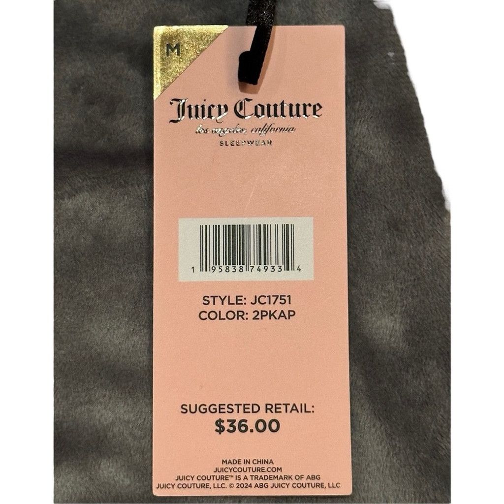 Juicy Couture Juicy Couture Classic Velour SOFT GREY Juicy BLING Logo SZ M Size 28" / US 6 / IT 42 - 3 Thumbnail