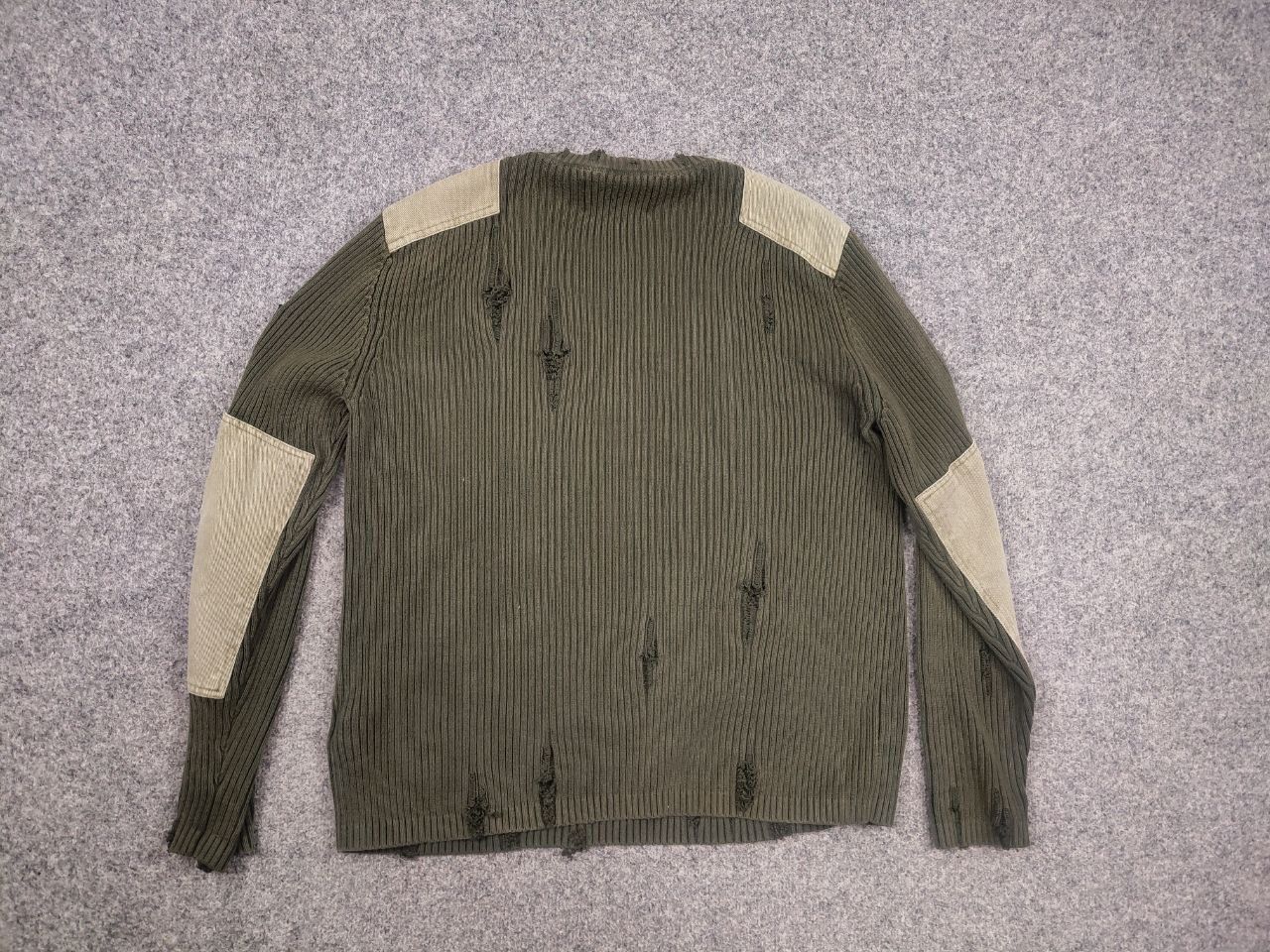 Calvin Klein 205W39NYC Calvin Klein Raf Simons Distressed Military Ribbed Sweater Size US L / EU 52-54 / 3 - 11 Thumbnail