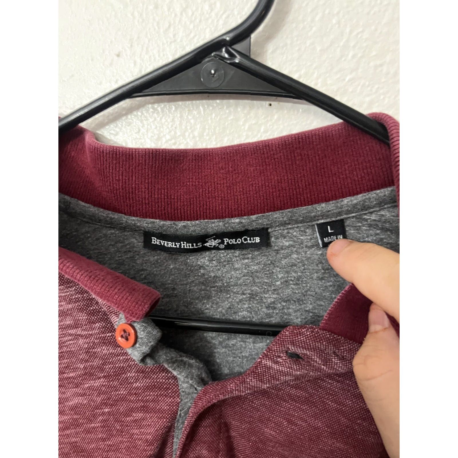 Beverly Hills Polo Club Beverly Hills Polo Club Polo Shirt Mens Size L Burgundy Short Sleeve Shirt Size US L / EU 52-54 / 3 - 2 Thumbnail