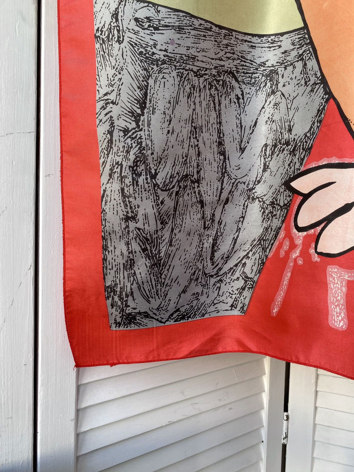 Japanese Brand Vintage 90s Pablo Picasso Figure Abstract Silk Chiffon Scarf Size ONE SIZE - 7 Thumbnail