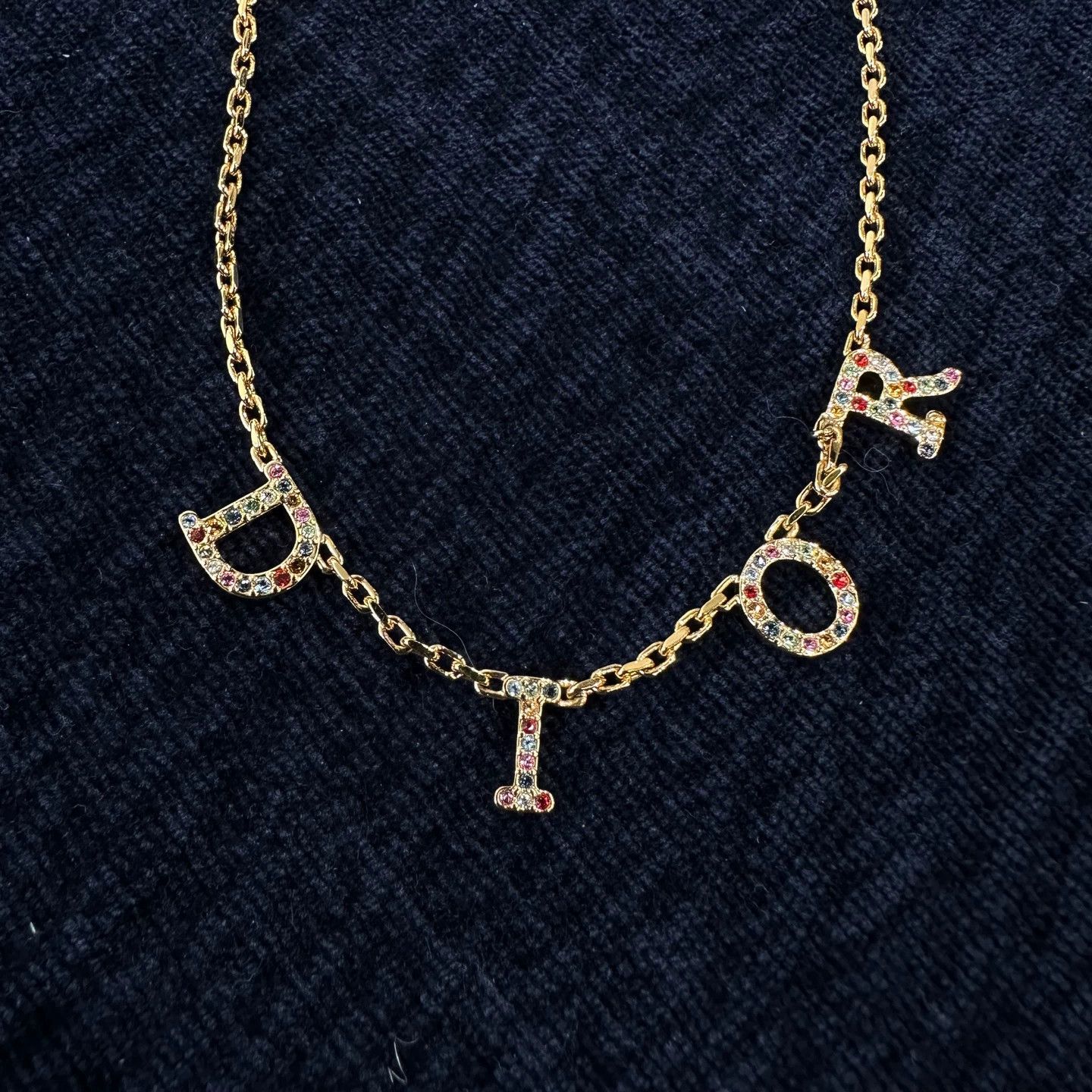 Christian Dior Monsieur Dior apr601 EVOLU Gold Crystal Letter Necklace Size ONE SIZE - 2 Thumbnail