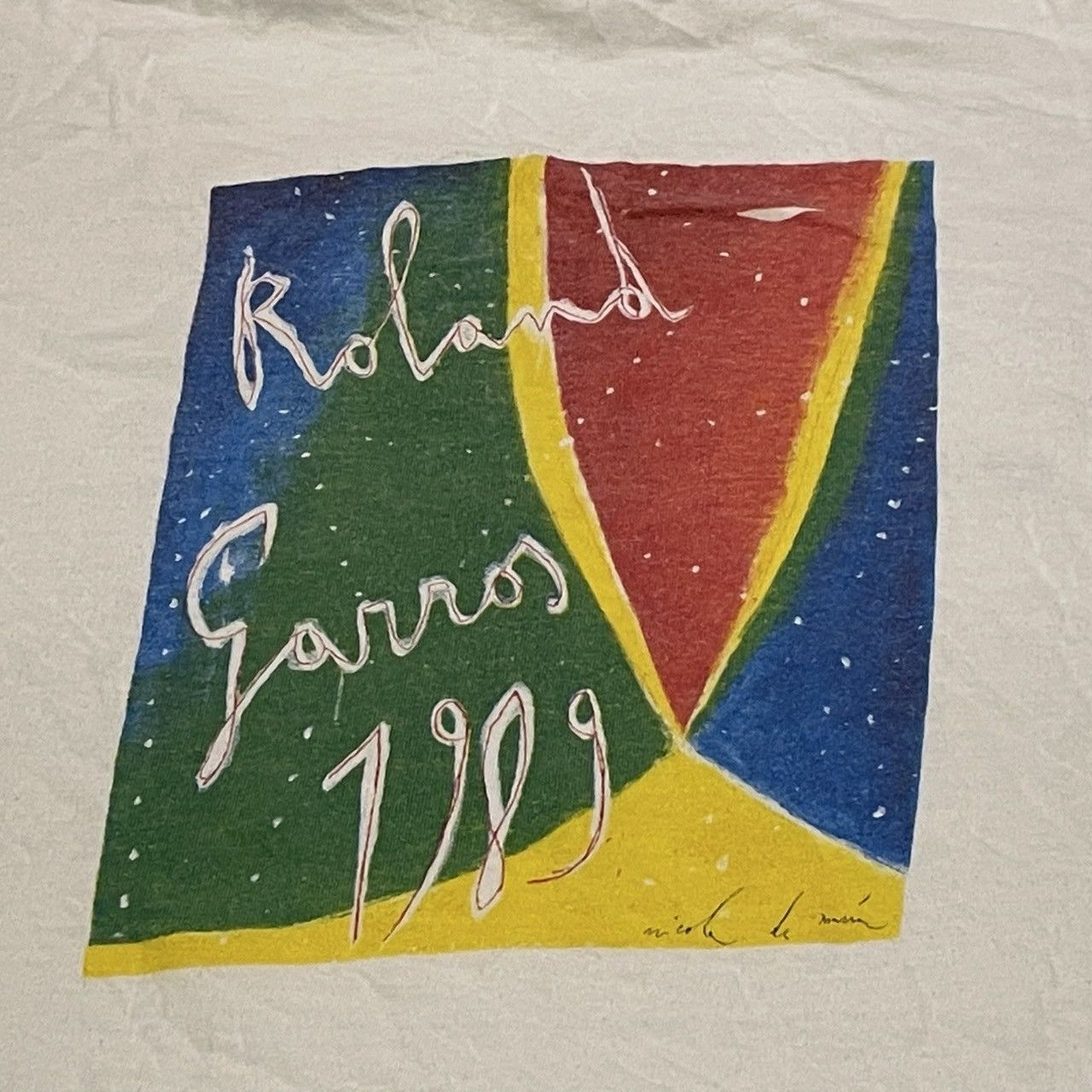 Vintage Rare Vintage 80's Roland Garros Tennis Tee Grand Slam Size US XL / EU 56 / 4 - 5 Thumbnail