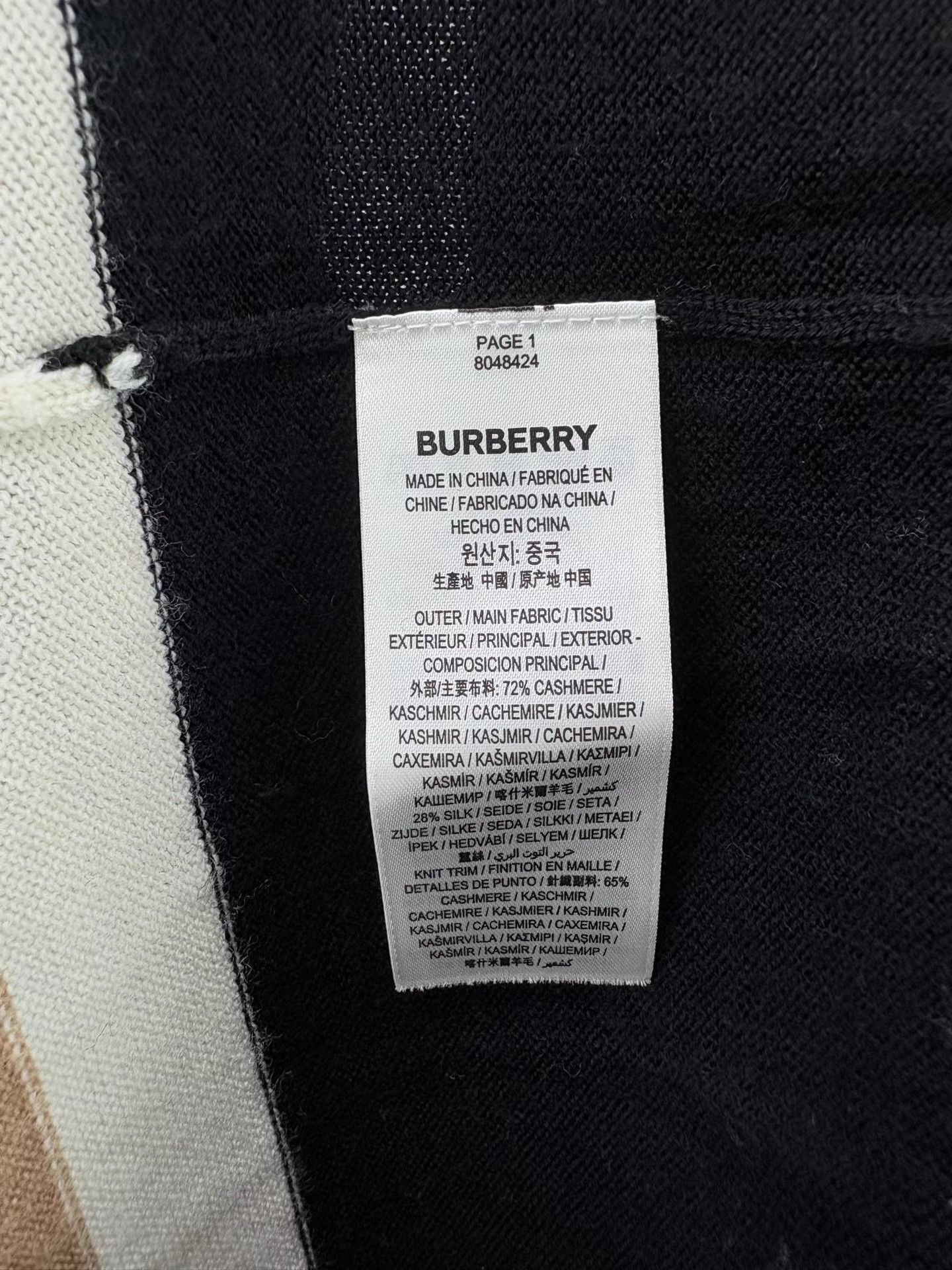 Burberry BURBERRY Striped Cashmere Cardigan Size US XS / EU 42 / 0 - 4 Thumbnail