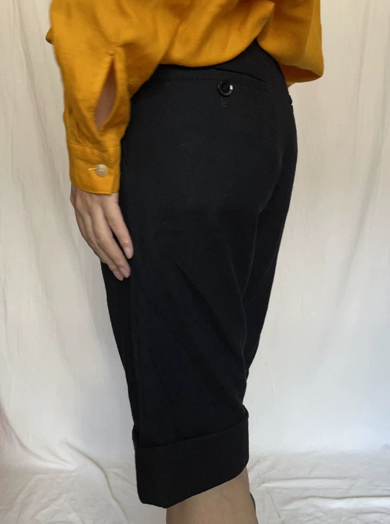 Y's Y's size 1 Black wool woolen rolled-up casual midi pants Size US 28 / EU 44 - 3 Thumbnail
