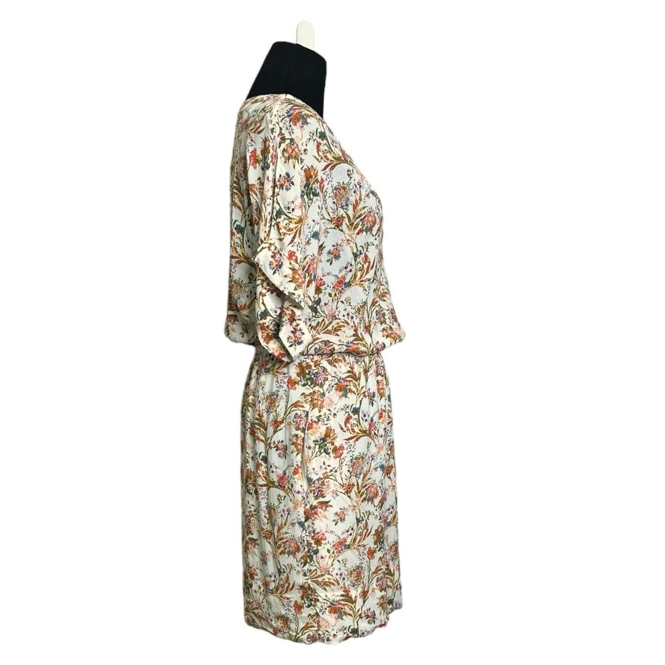 Zara Zara orange green floral summer mini dress size Small Size S / US 4 / IT 40 - 6 Thumbnail