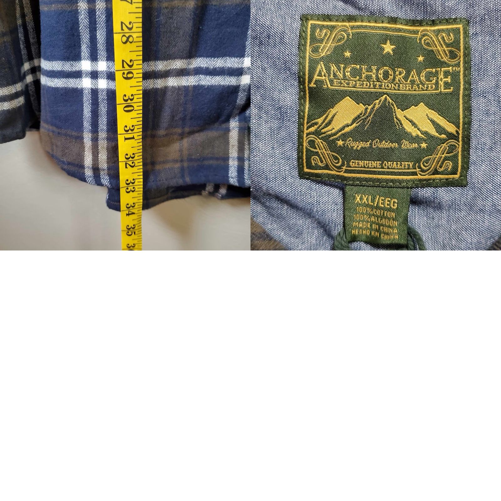Vintage Anchorage Brawny Flannel Shirt Navy Plaid Mens 2XLT Big & Tall Casual Button-Up Long Sleeve Collared Vintage No NWT NWT? Size US XXL / EU 58 / 5 - 8 Thumbnail