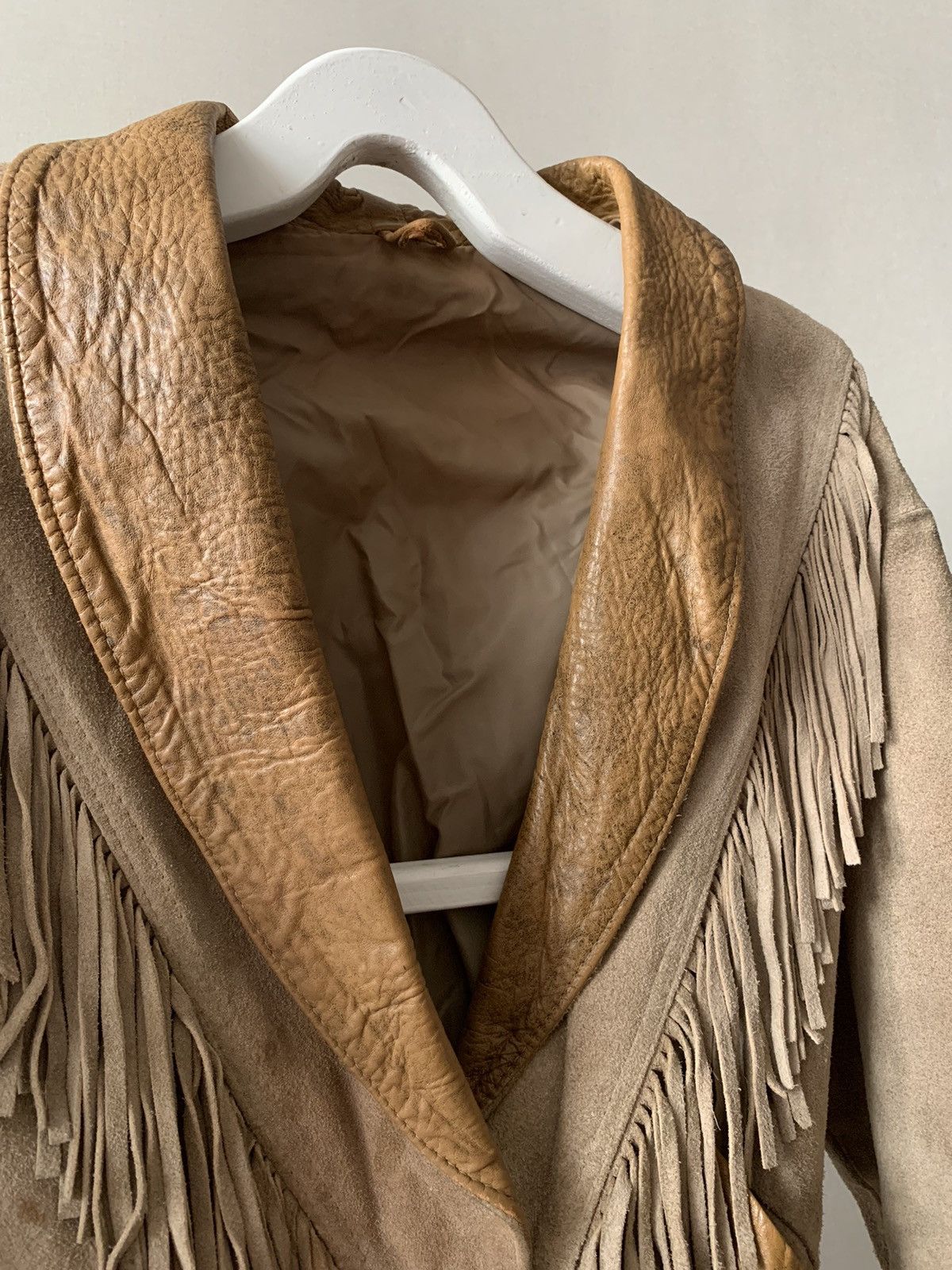 Cowboy Equipment Rare🔥 70s’ Western Fringe Leather Jacket Country Boho Size M / US 6-8 / IT 42-44 - 4 Thumbnail
