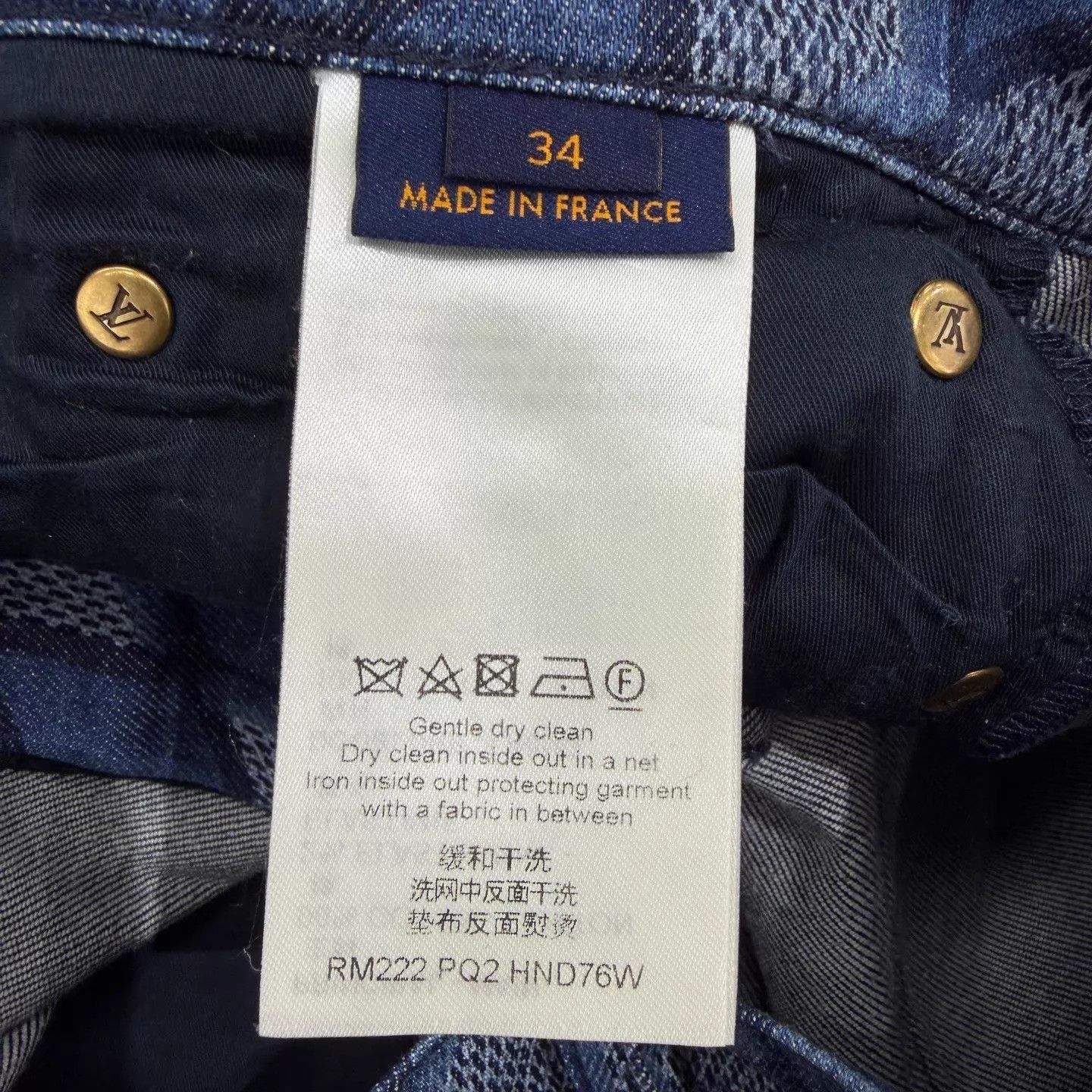 Louis Vuitton Blue Diamond Pattern Denim Jeans Size US 34 / EU 50 - 5 Thumbnail