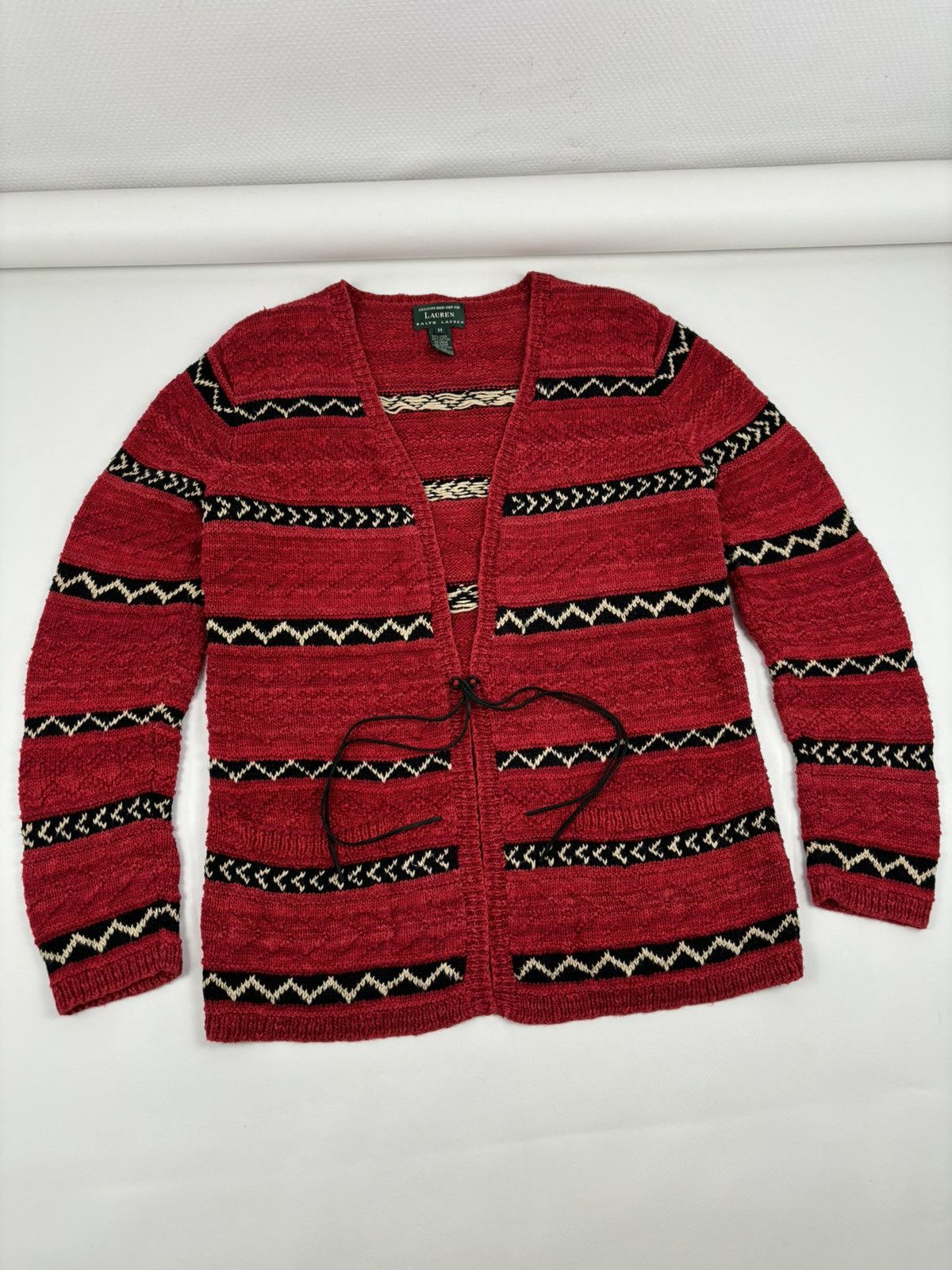 Lauren Ralph Lauren RARE Polo RRL Hand Knit Linen Aztec Navajo Striped Cardigan Size US M / EU 48-50 / 2 - 5 Thumbnail