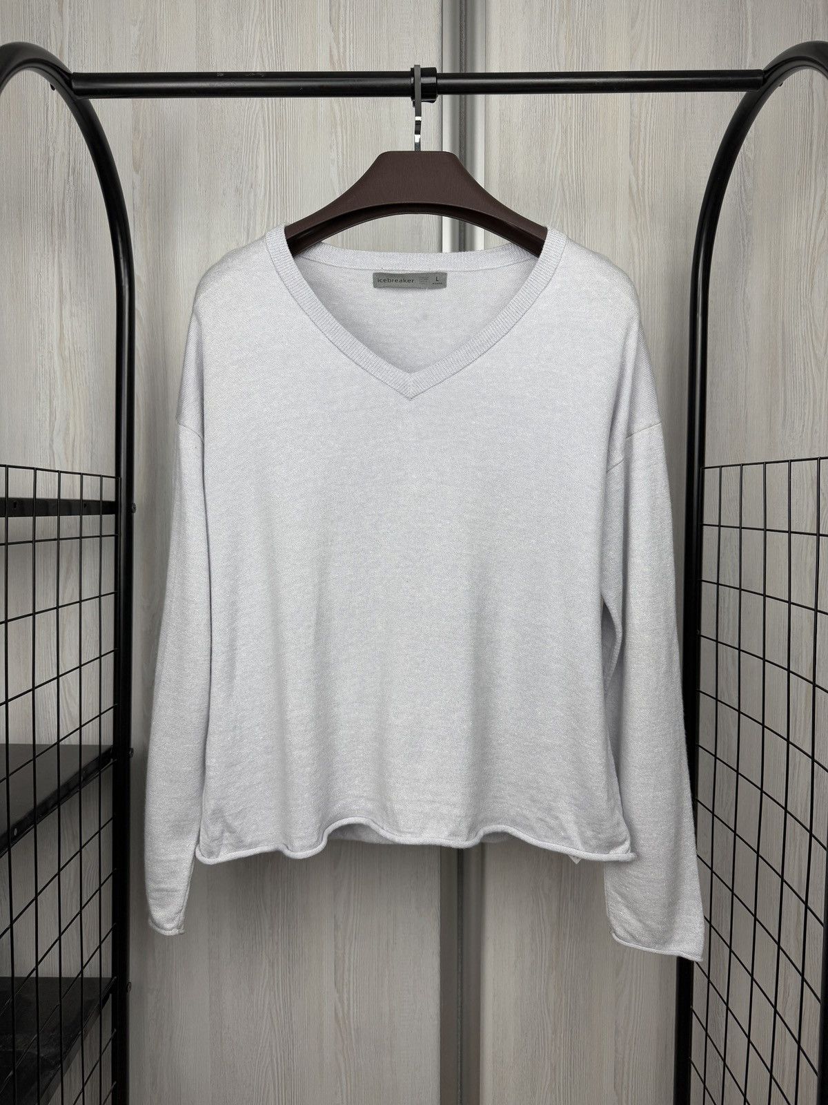 Icebreaker Icebreaker Wool Linen grey outdoor hiking sweater size L Size L / US 10 / IT 46 - 1 Thumbnail
