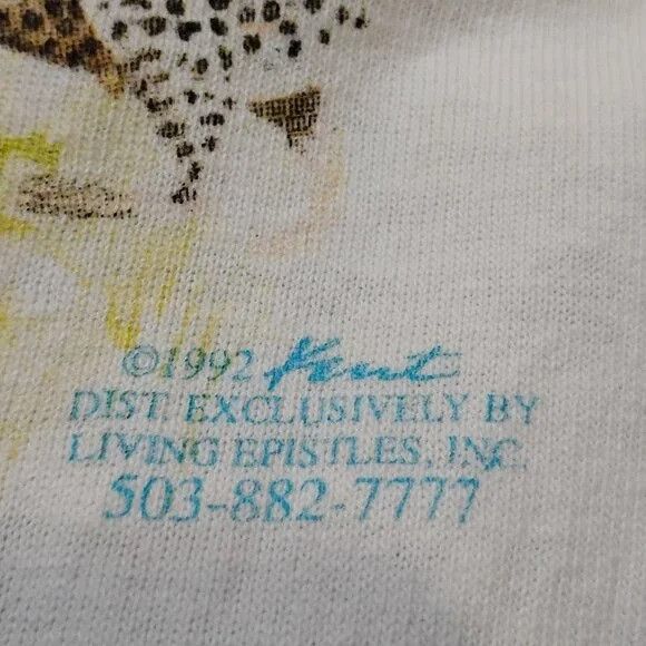 Other Vintage Living Epistles Job Animals Jesus Christian T-Shirt Size US L / EU 52-54 / 3 - 3 Thumbnail