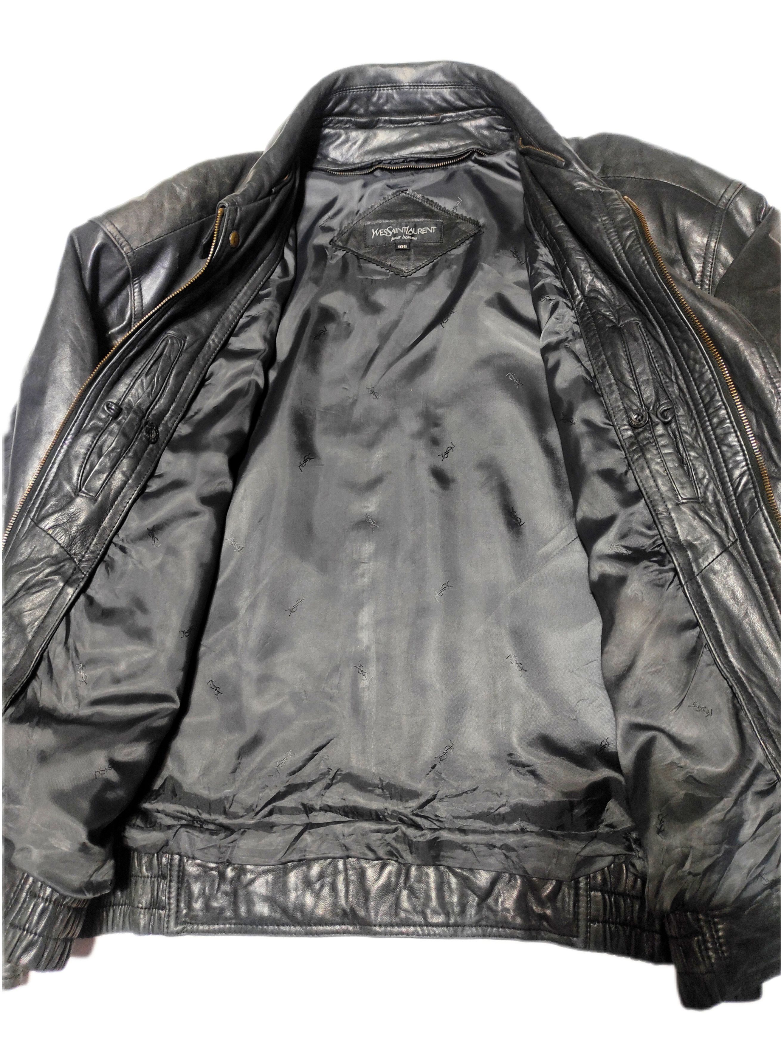 Yves Saint Laurent Rare! Beautiful Yves Saint Laurent Bomber Leather Jacket Size US L / EU 52-54 / 3 - 5 Thumbnail