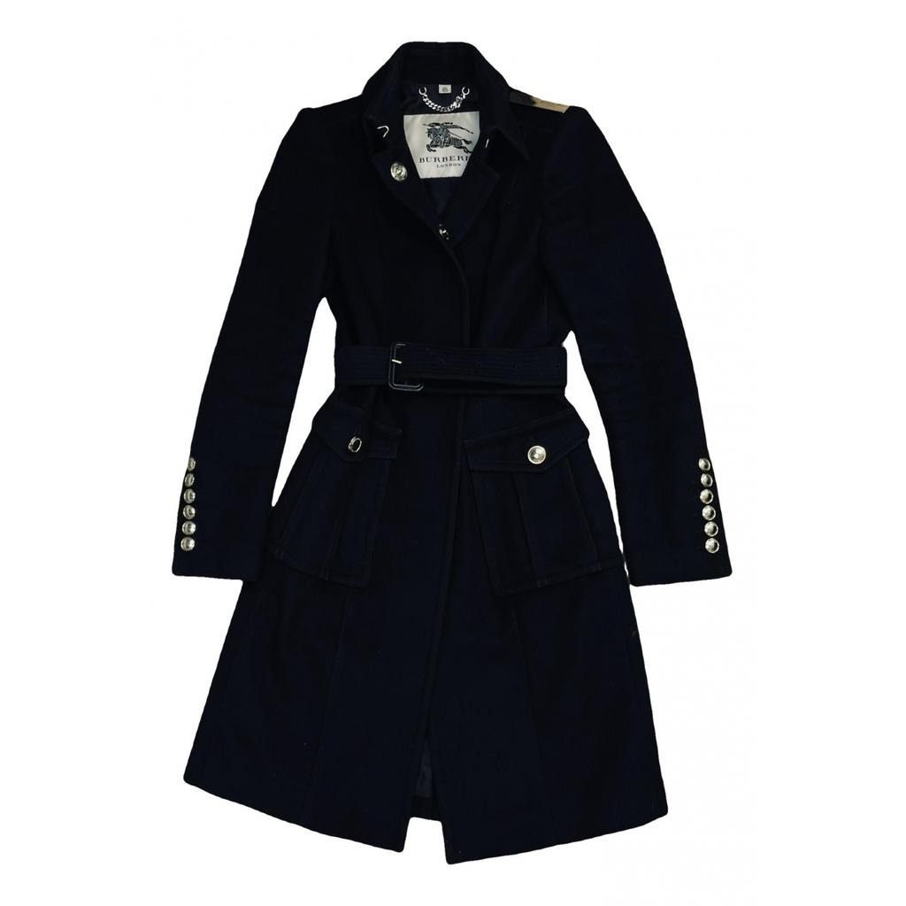 image of Burberry Wool Coat in Black, Women's (Size XS)