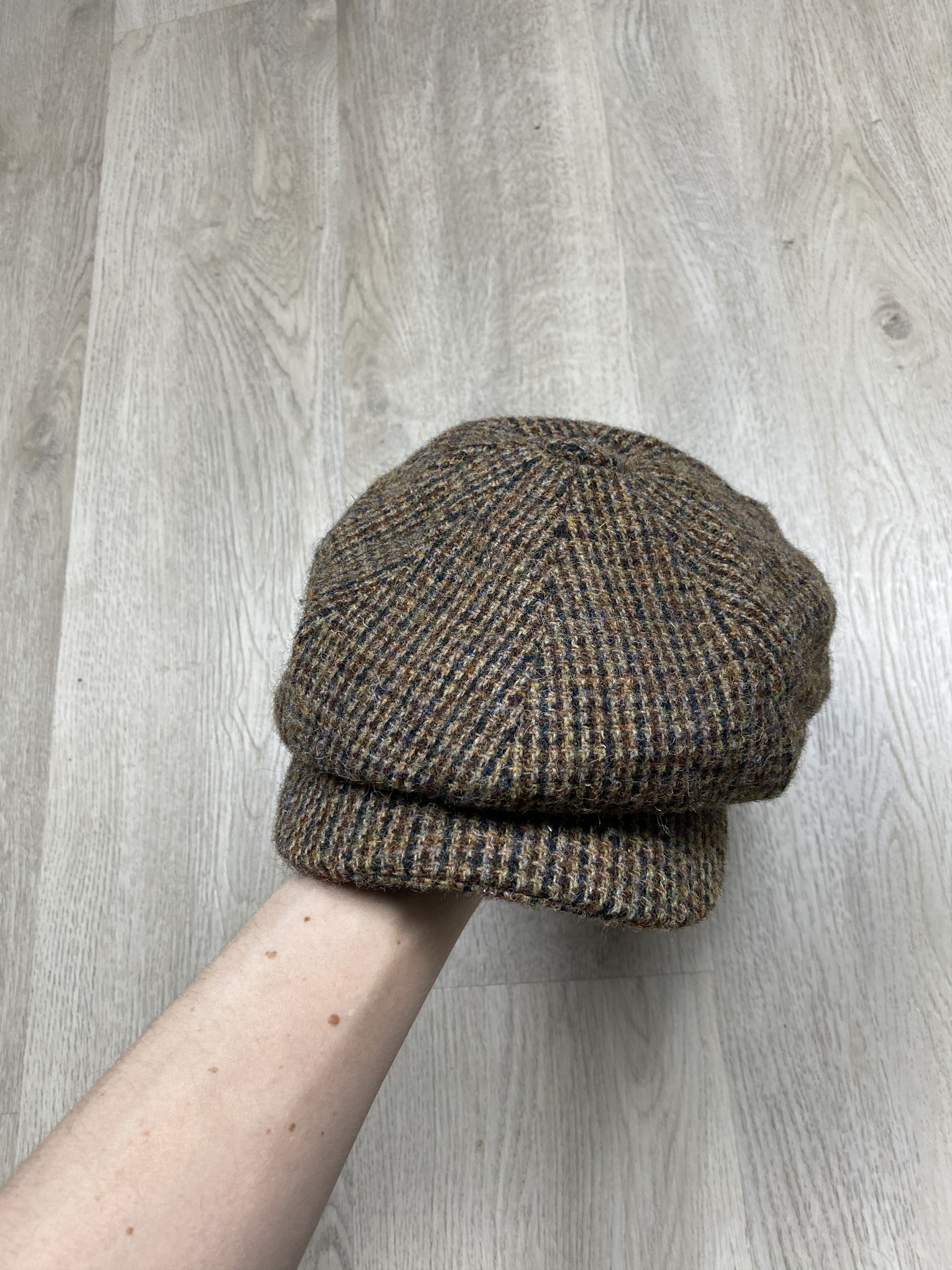 Harris Tweed Harris Tweed Wool Vintage Patchwork Baker Boy Flat Cap Hat Size ONE SIZE - 4 Thumbnail