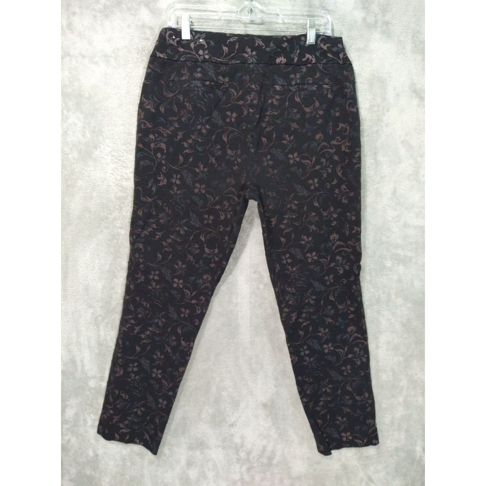 Soft Surroundings Soft Surroundings Pants Womens Large Black Floral Josephina Ankle Pull On Bohemian Slim Tapered Casual Travel Size 36" / US 14 / IT 50 - 2 Thumbnail