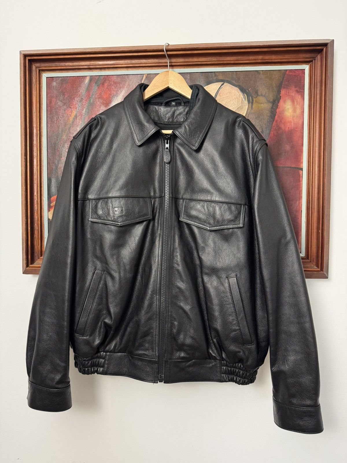 Leather Vintage Genuine Real Leather Jacket High Quality Rock Punk Size US L / EU 52-54 / 3 - 1 Thumbnail