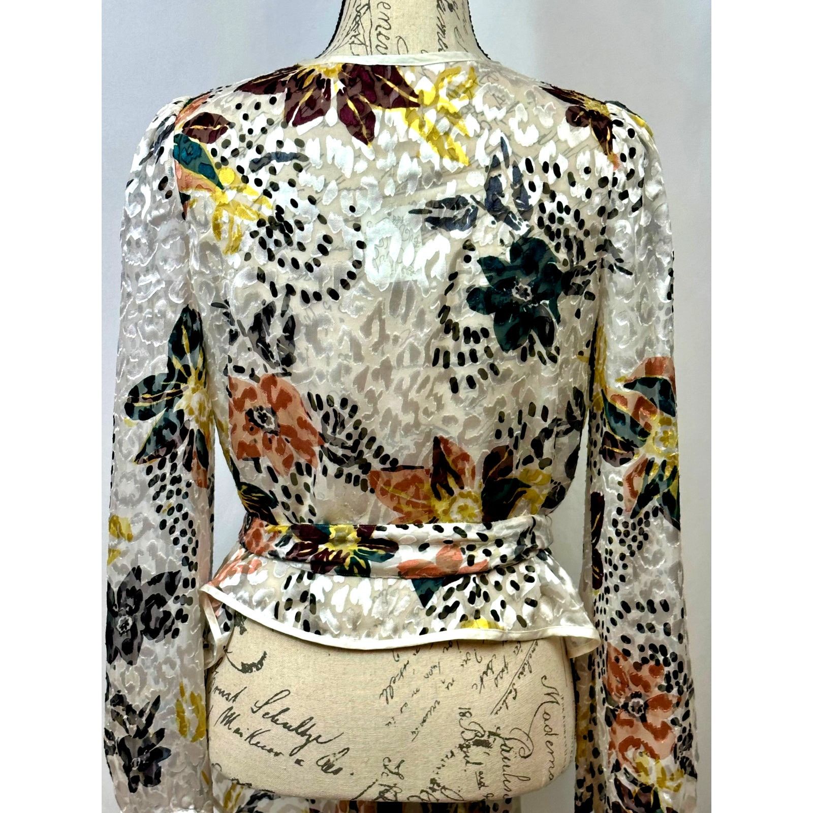 Free People Free People Floral Print Cropped Silk Burnout Kimono XS Size XS / US 0-2 / IT 36-38 - 15 Thumbnail