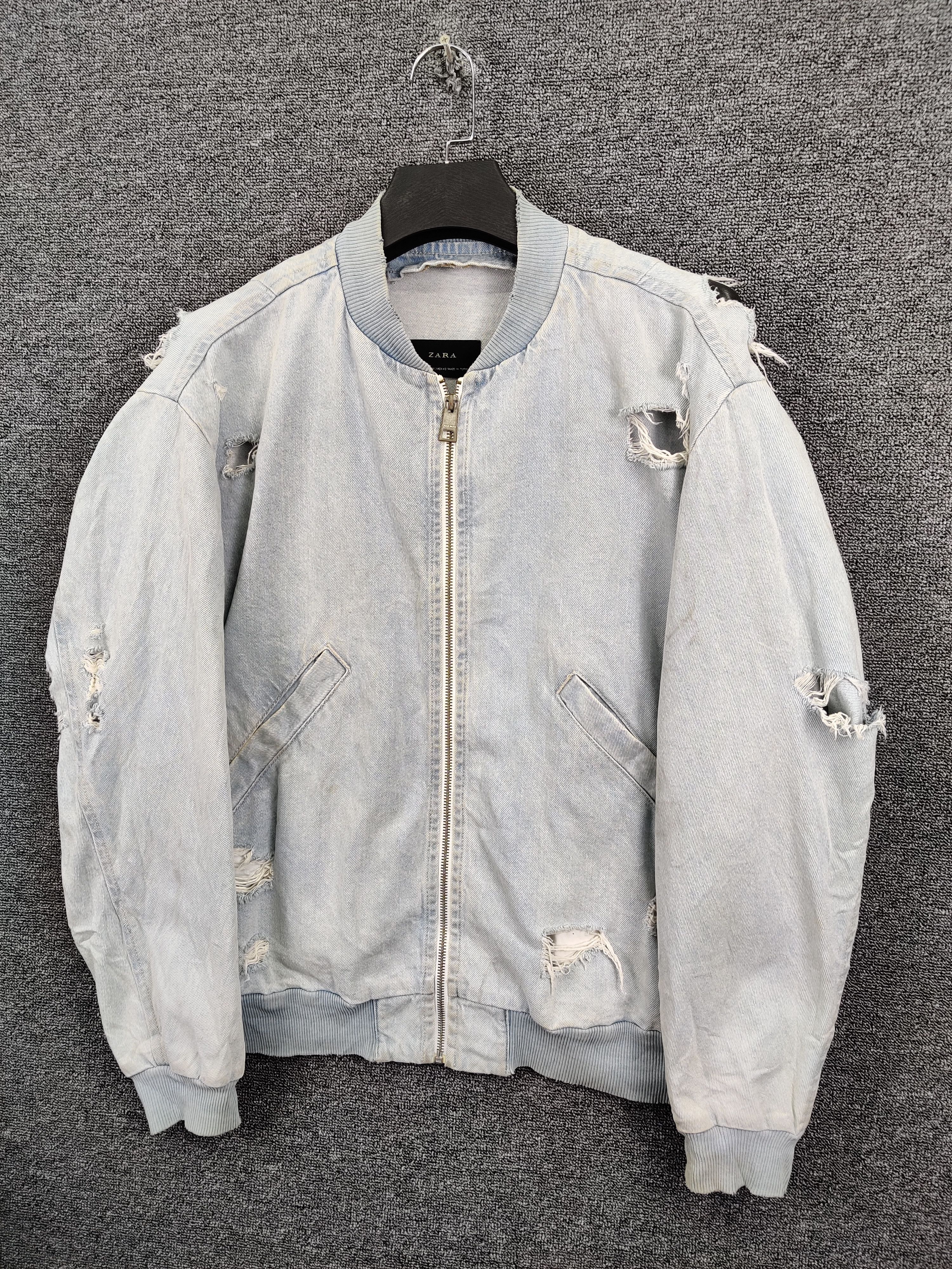 Zara Thrashed Zara Man Distressed Denim Jacket Size US M / EU 48-50 / 2 - 2 Thumbnail