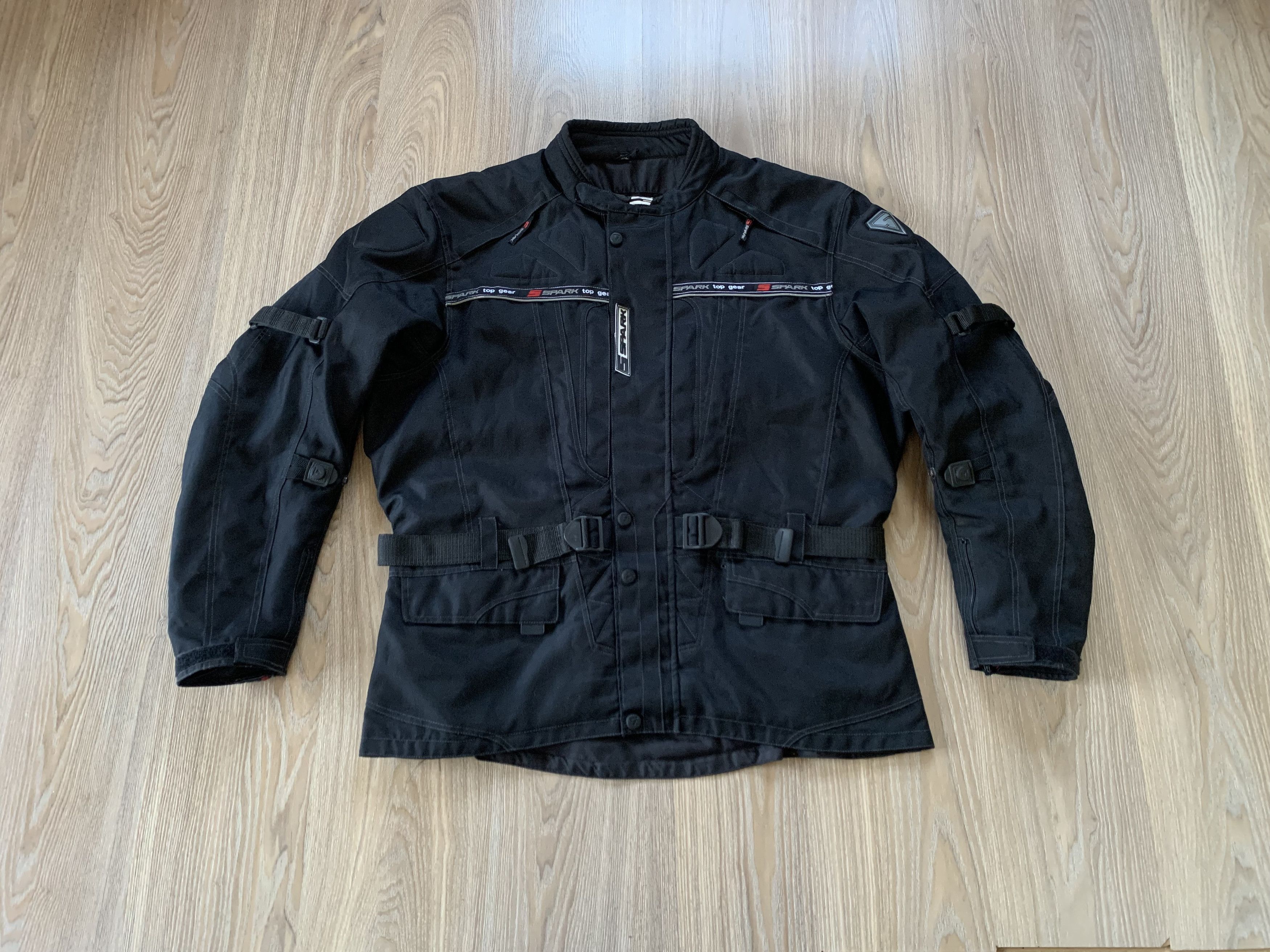 Sports Specialties Spark Top Gear Mens Textile Racing Black Motorcycle Jacket Size US XXL / EU 58 / 5 - 1 Thumbnail