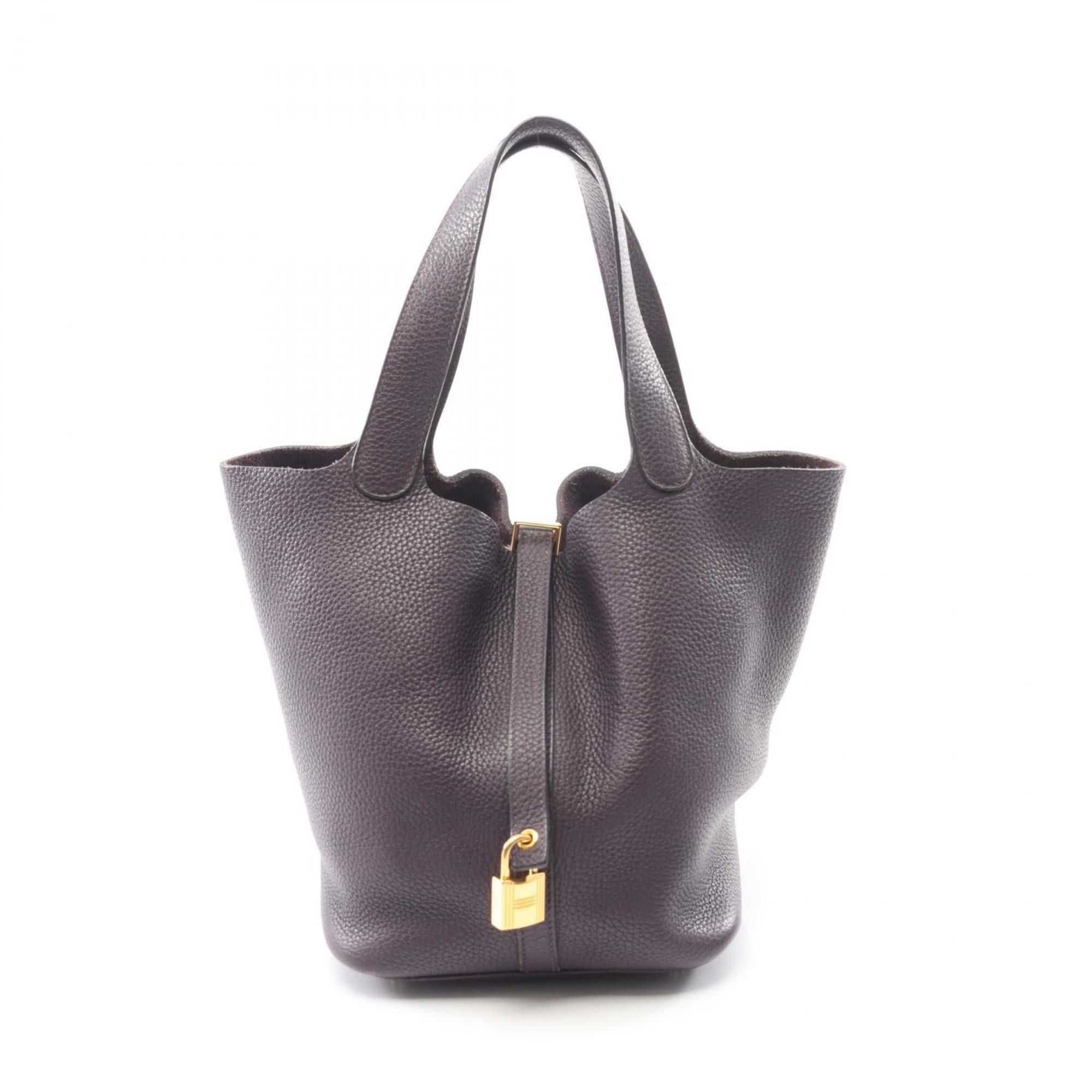 Hermes Hermes Hermès Picotin Lock MM Raisin Handbag, Taurillon Clemence Leather, Women's, Purple Size ONE SIZE - 1 Thumbnail